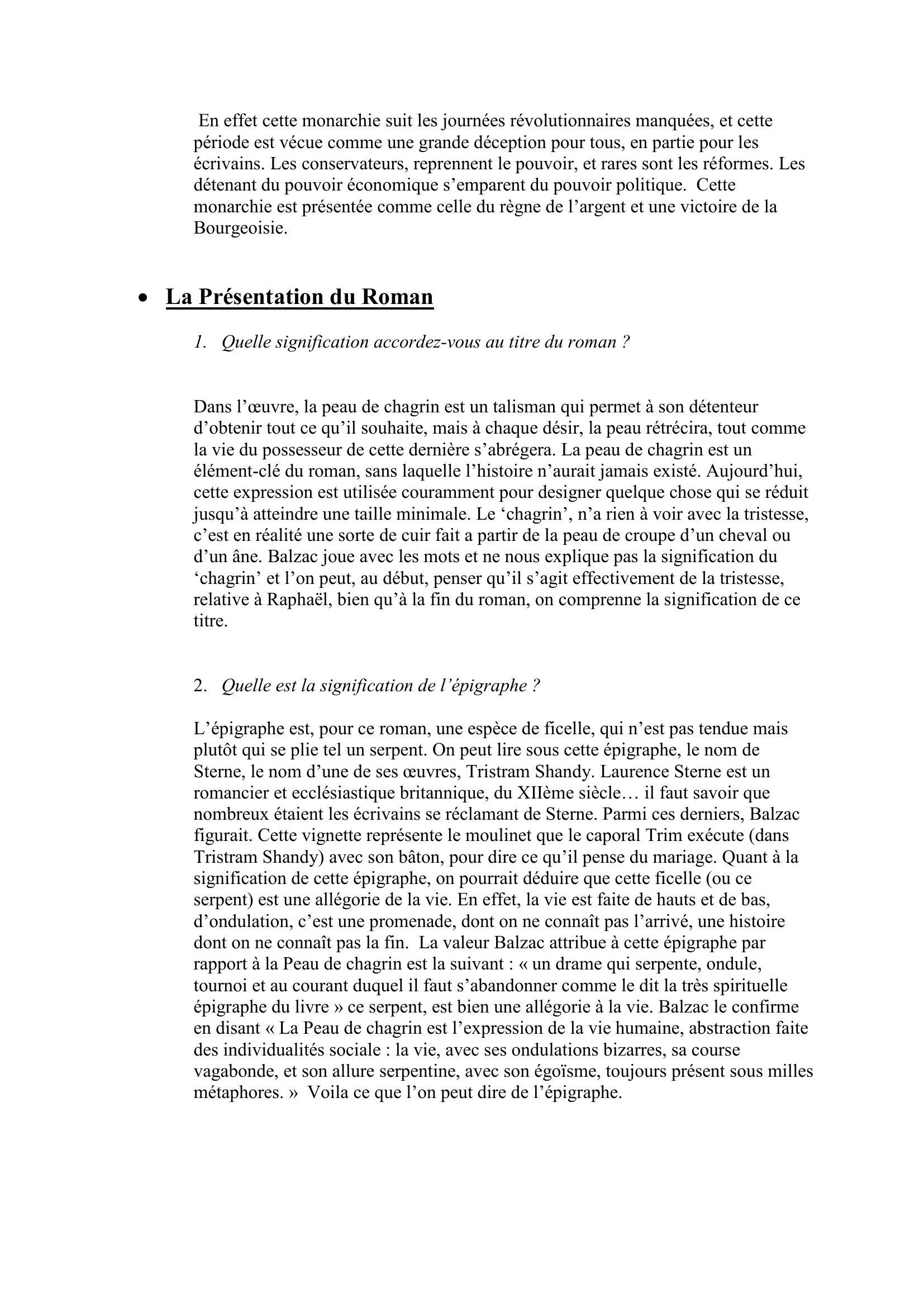 Prévisualisation du document La Peau de Chagrin, Honoré de Balzac (fiche de lecture, résumé et analyse)