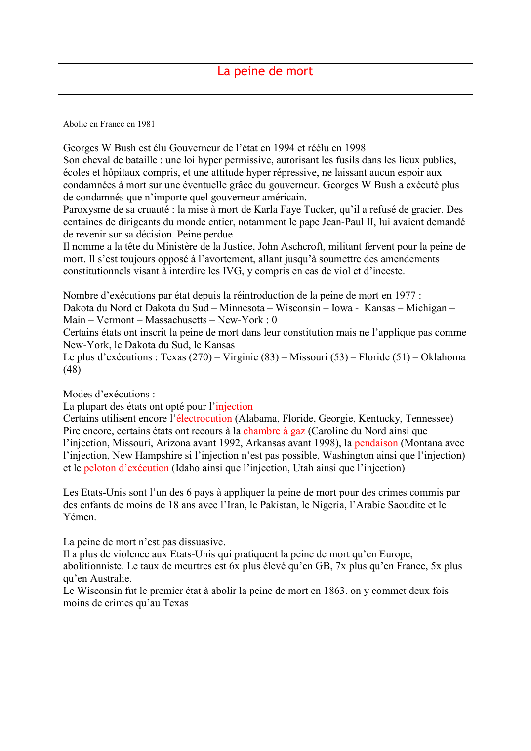 Prévisualisation du document La peine de mortAbolie en France en 1981Georges W Bush