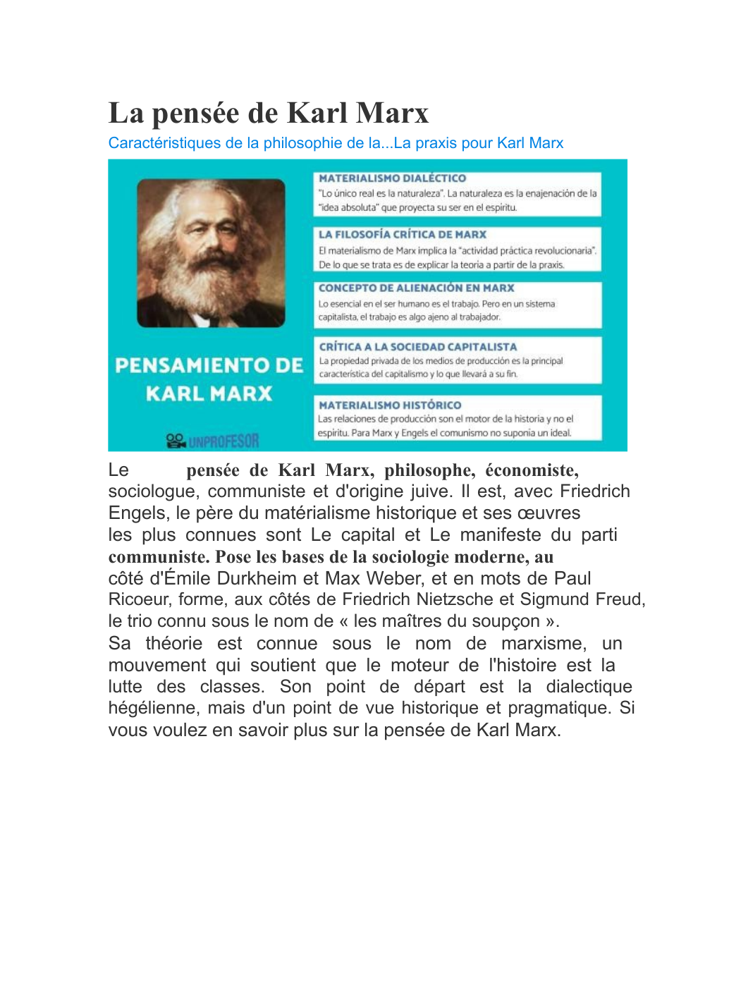 Prévisualisation du document La pensée de Karl Marx
