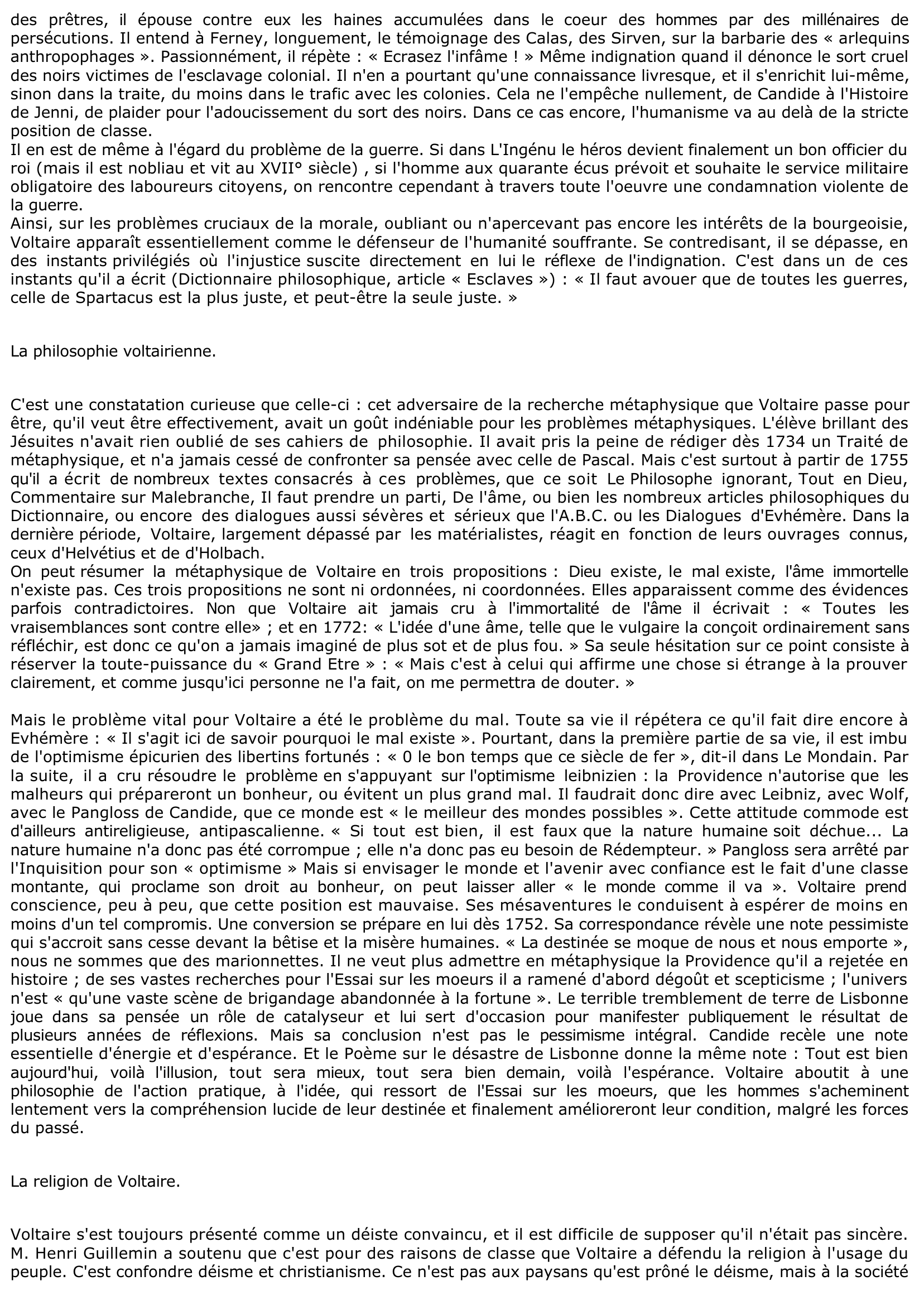 Prévisualisation du document La pensée voltairienne