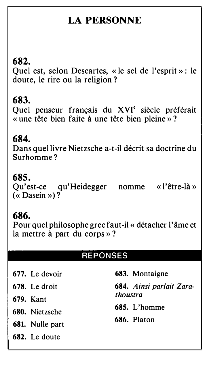 Prévisualisation du document LA PERSONNE -	LA VOLONTÉ (QCM)