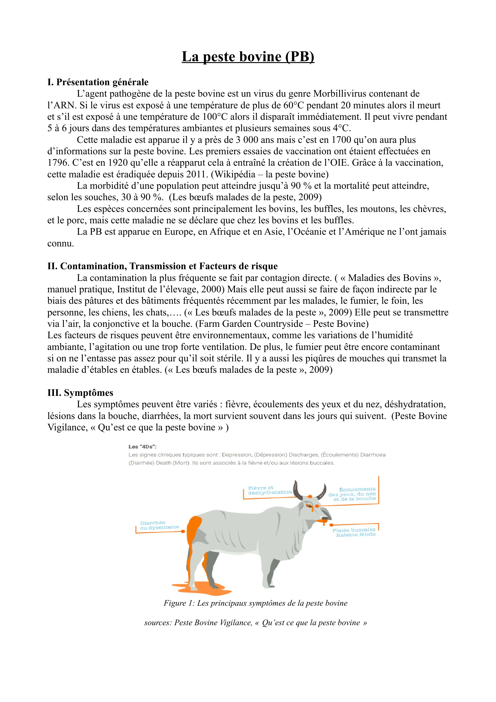 Prévisualisation du document La peste bovine