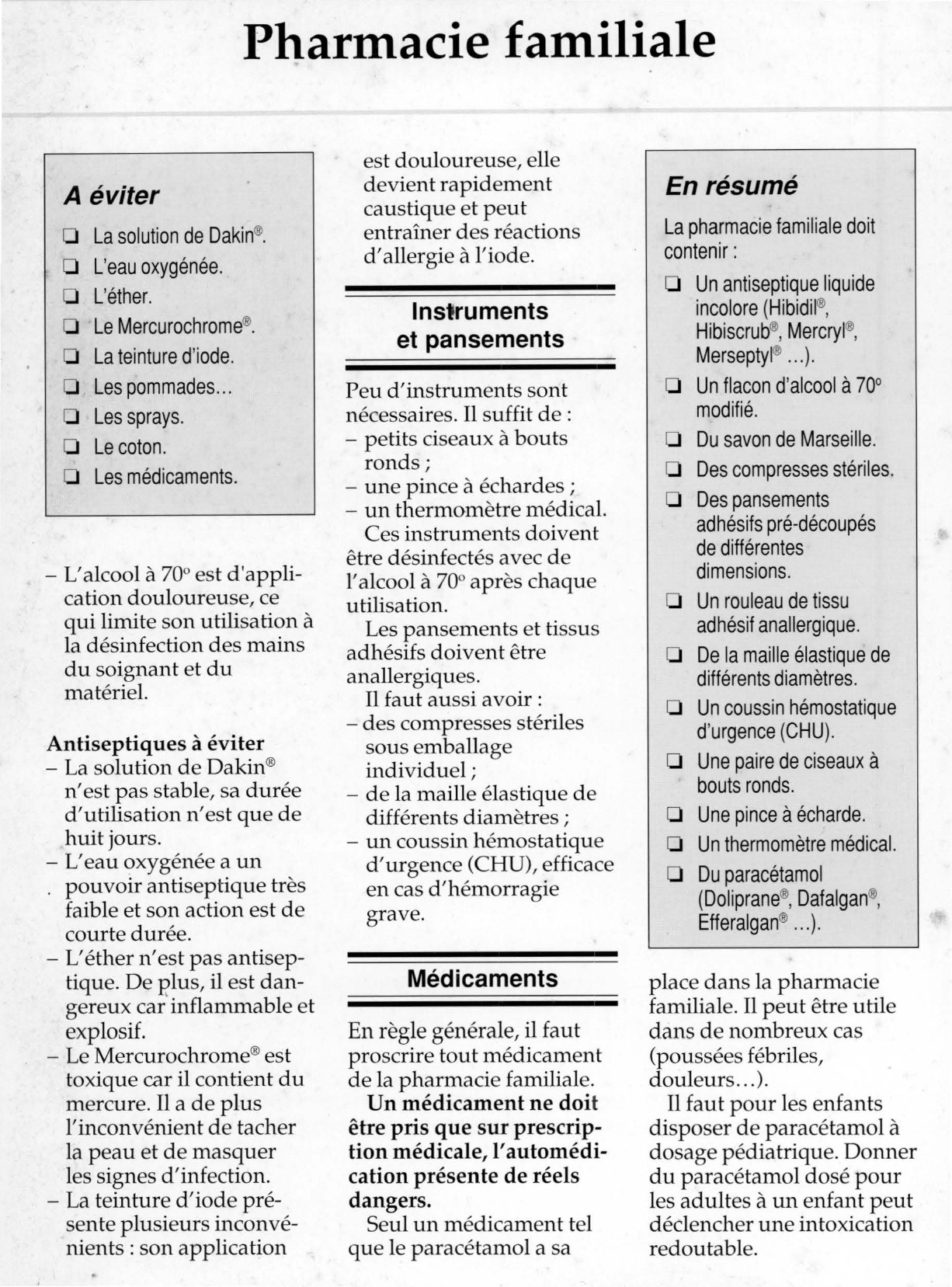 Prévisualisation du document La Pharmacie familiale.