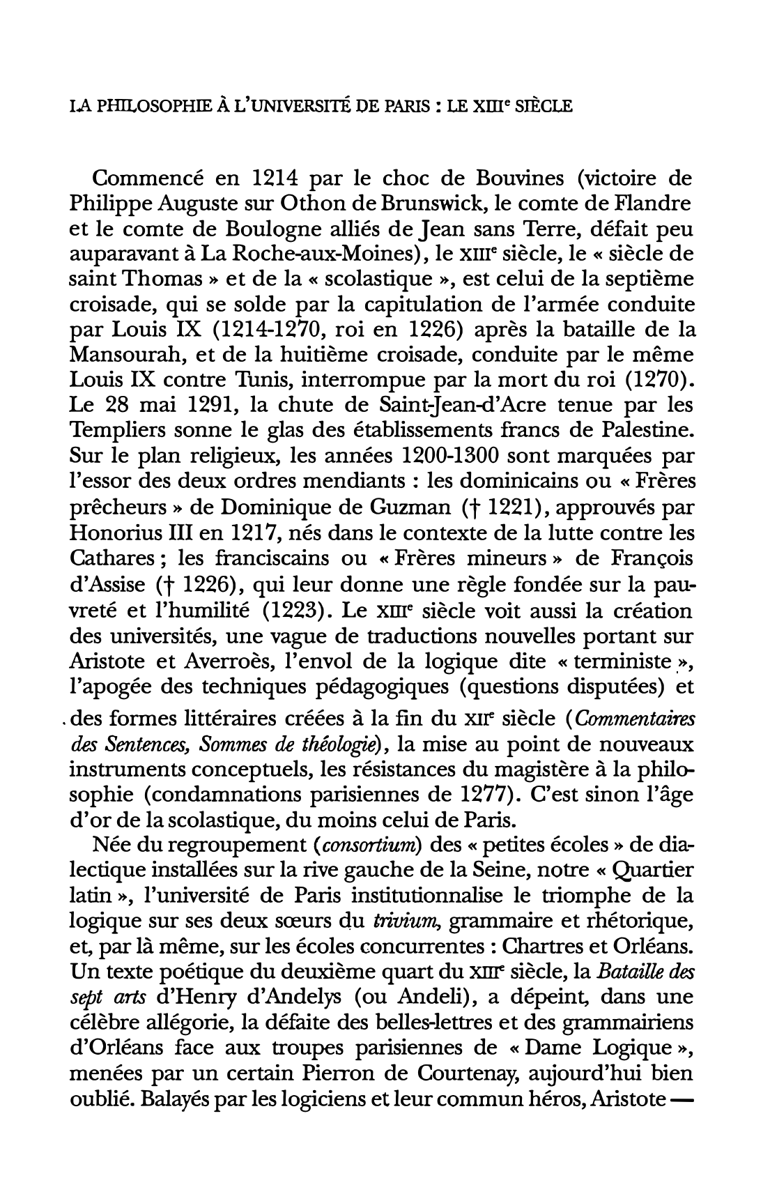 Prévisualisation du document LA PHILOSOPHIE À L’UNIVERSITÉ DE PARIS : LE XIIIe SIÈCLE