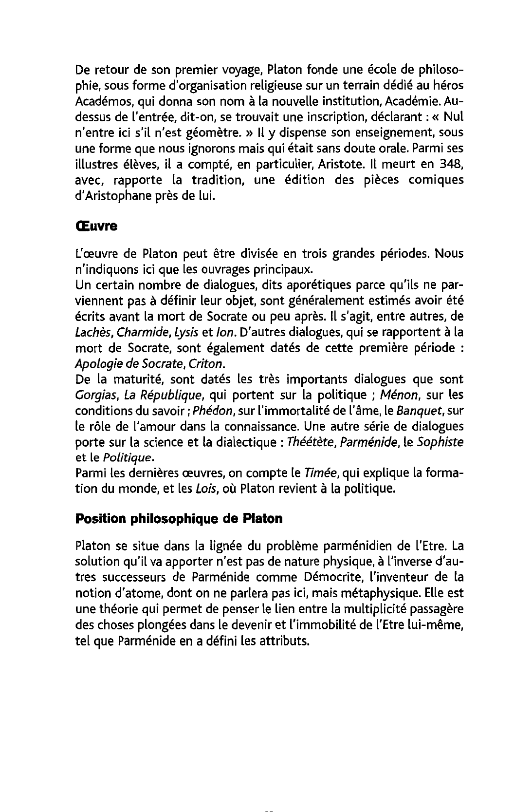 Prévisualisation du document La philosophie de Platon