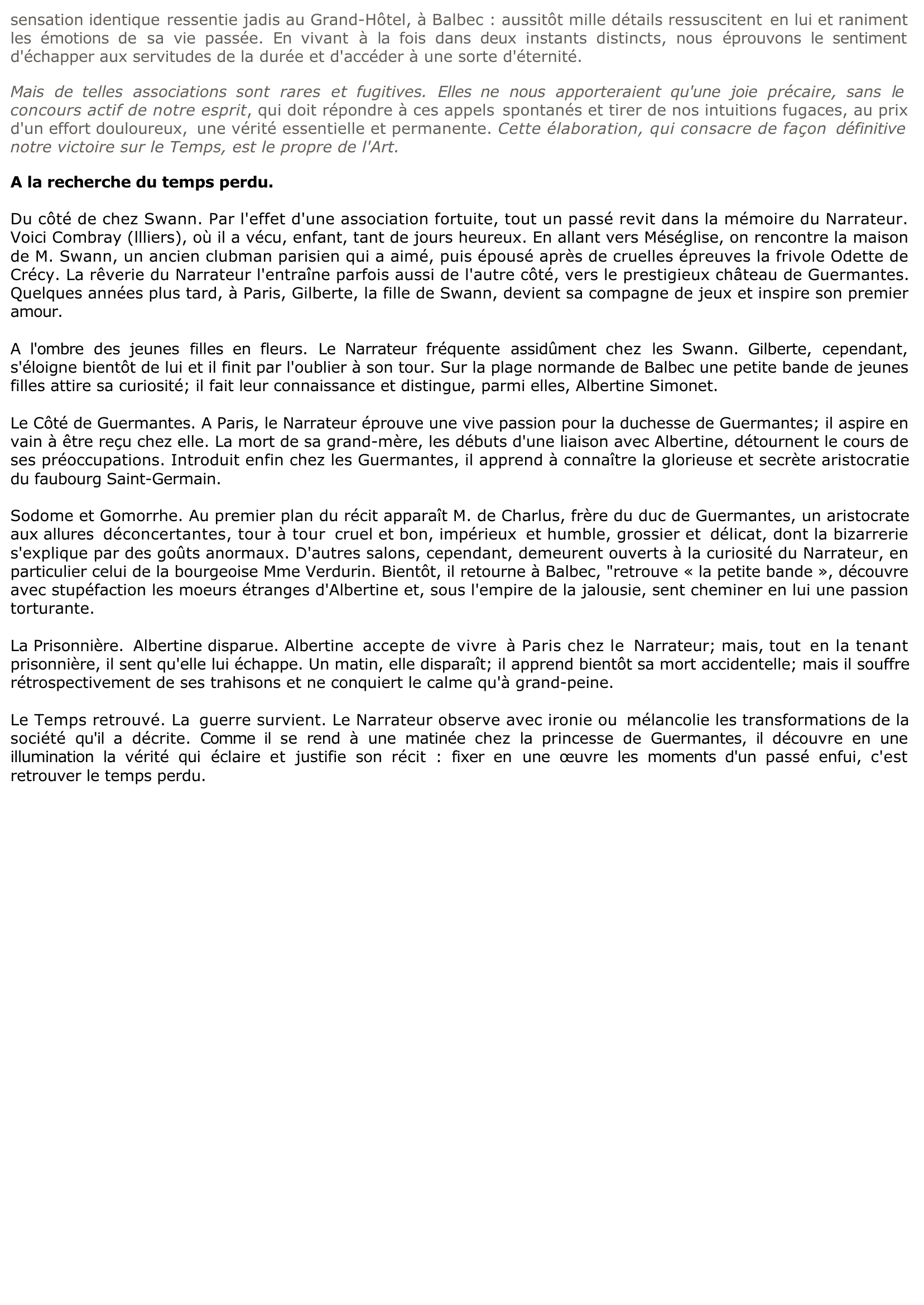 Prévisualisation du document La philosophie de Proust