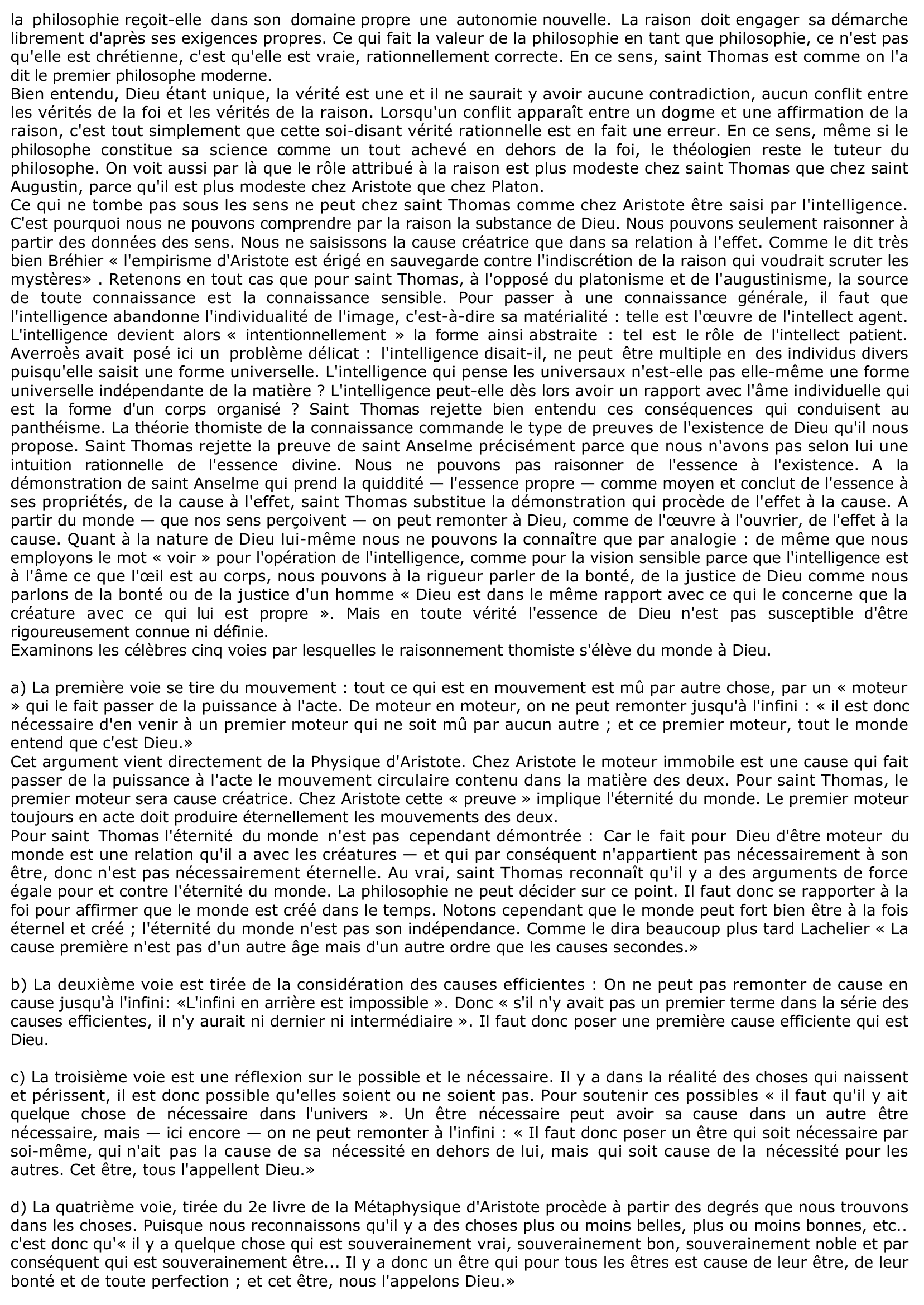 Prévisualisation du document La philosophie de Saint-THOMAS