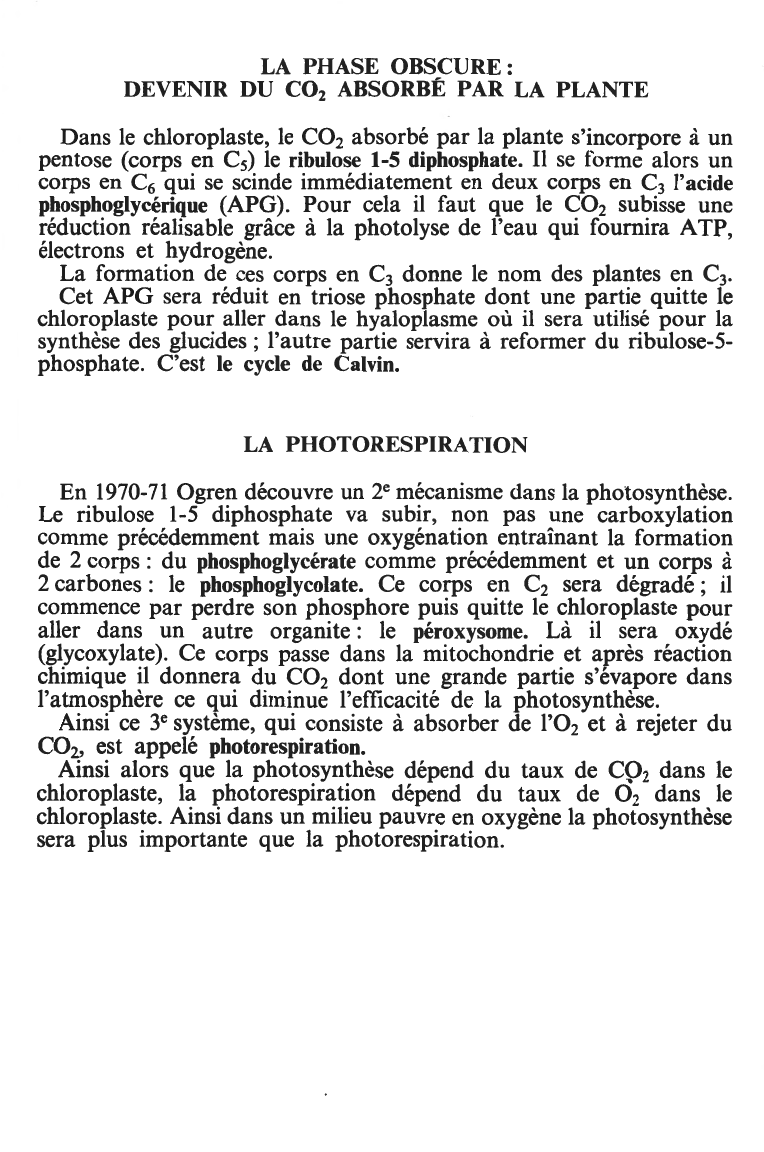 Prévisualisation du document LA PHOTOSYNTHÈSE & LA PHOTORESPIRATION
