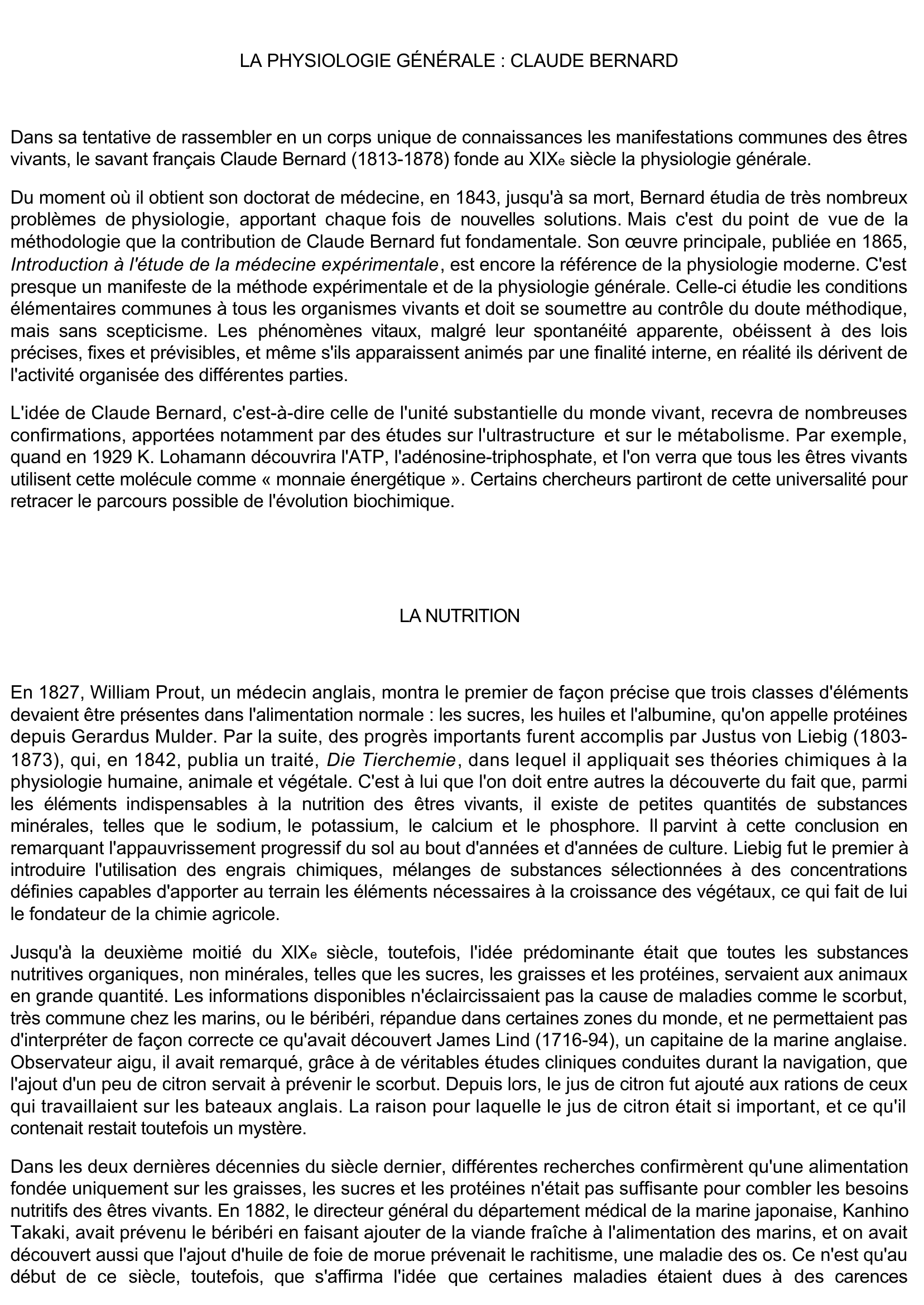Prévisualisation du document LA PHYSIOLOGIE (Sciences et Techniques)