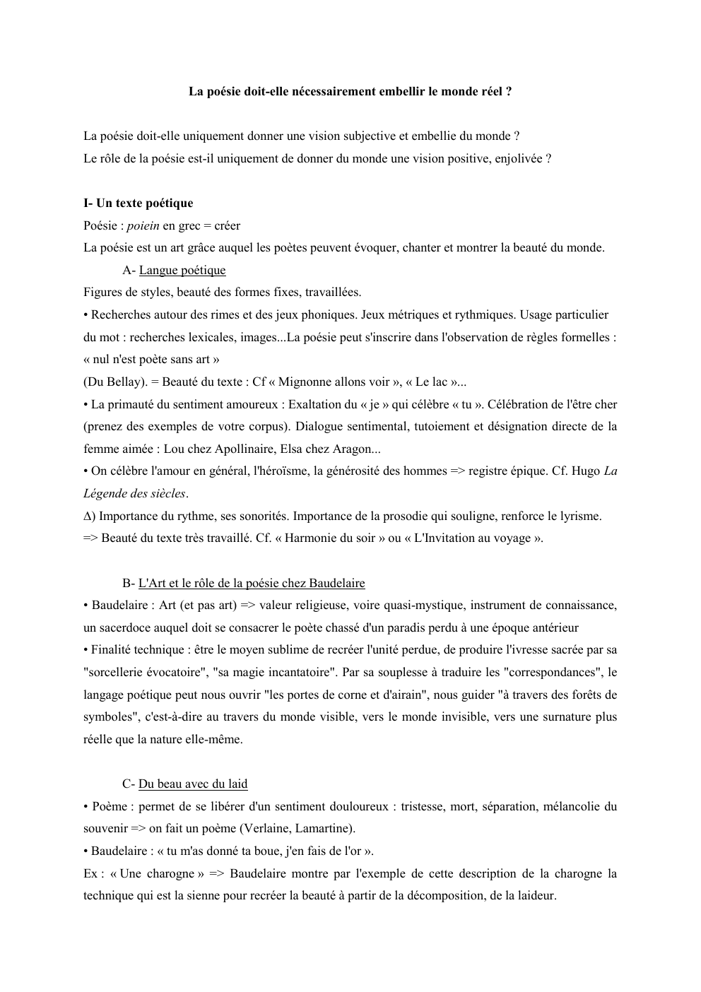 Prévisualisation du document La poésie doit-elle nécessairement embellir le monde réel ?

La poésie doit-elle uniquement donner une vision subjective et embellie du...