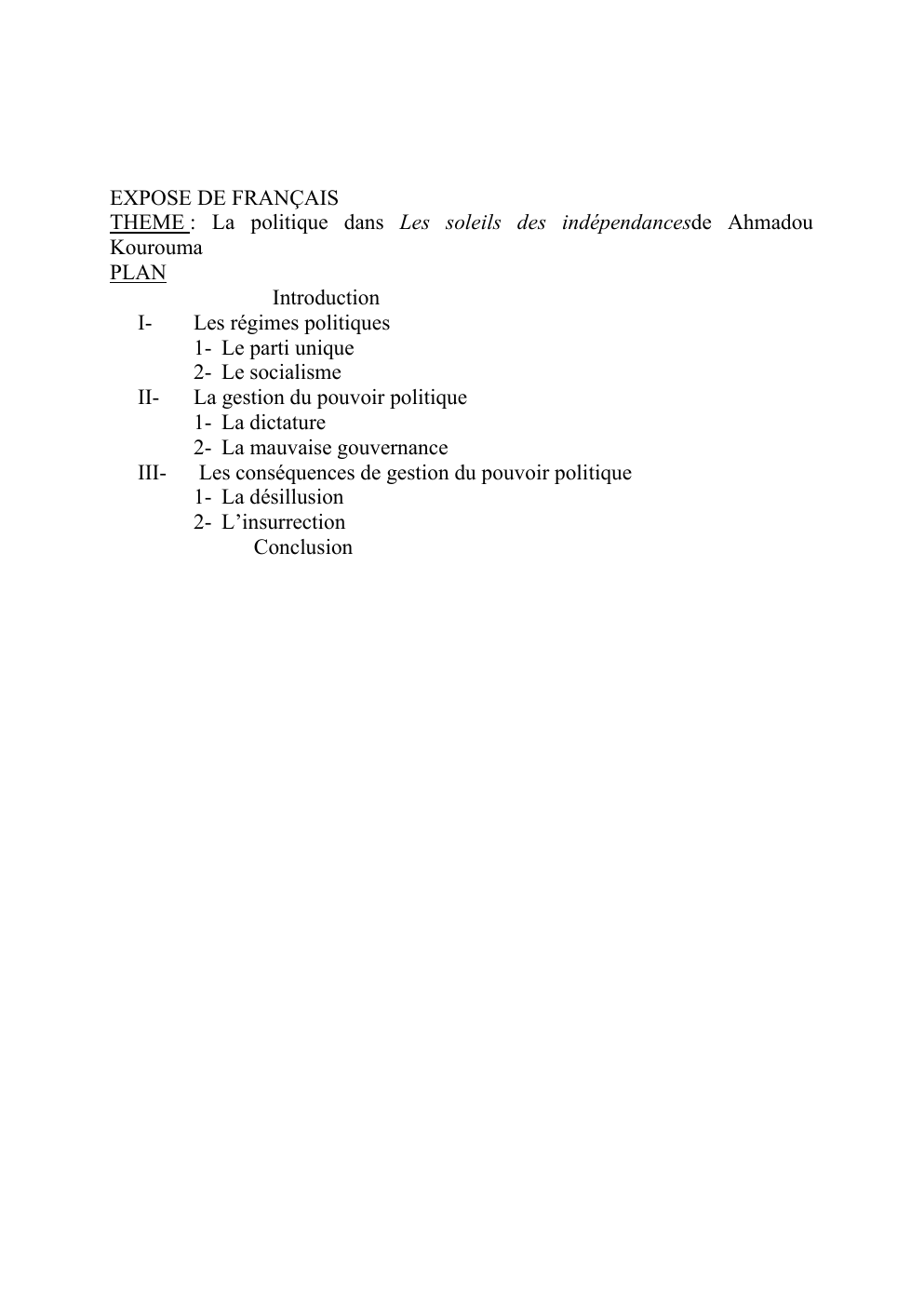 Prévisualisation du document la politique dans les soleils des independances
