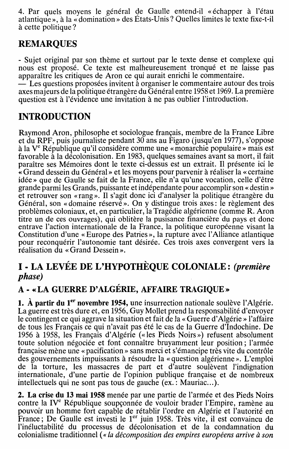 Prévisualisation du document La politique étrangère du Général de Gaulle