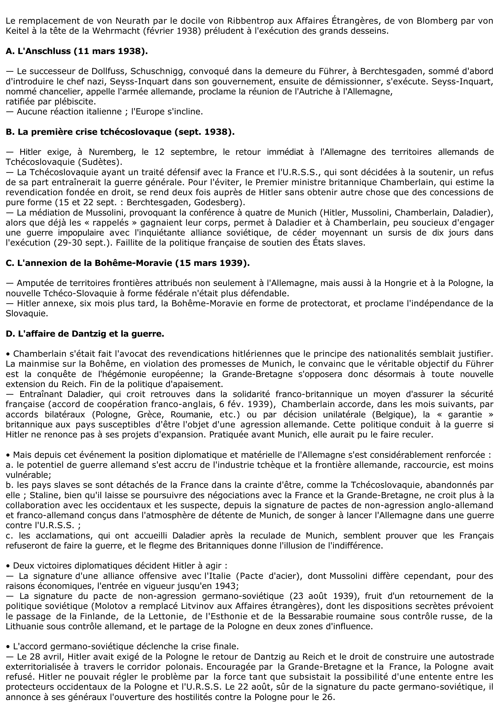 Prévisualisation du document LA POLITIQUE EXTÉRIEURE DE HITLER DE 1933 A 1939 (HISTOIRE)