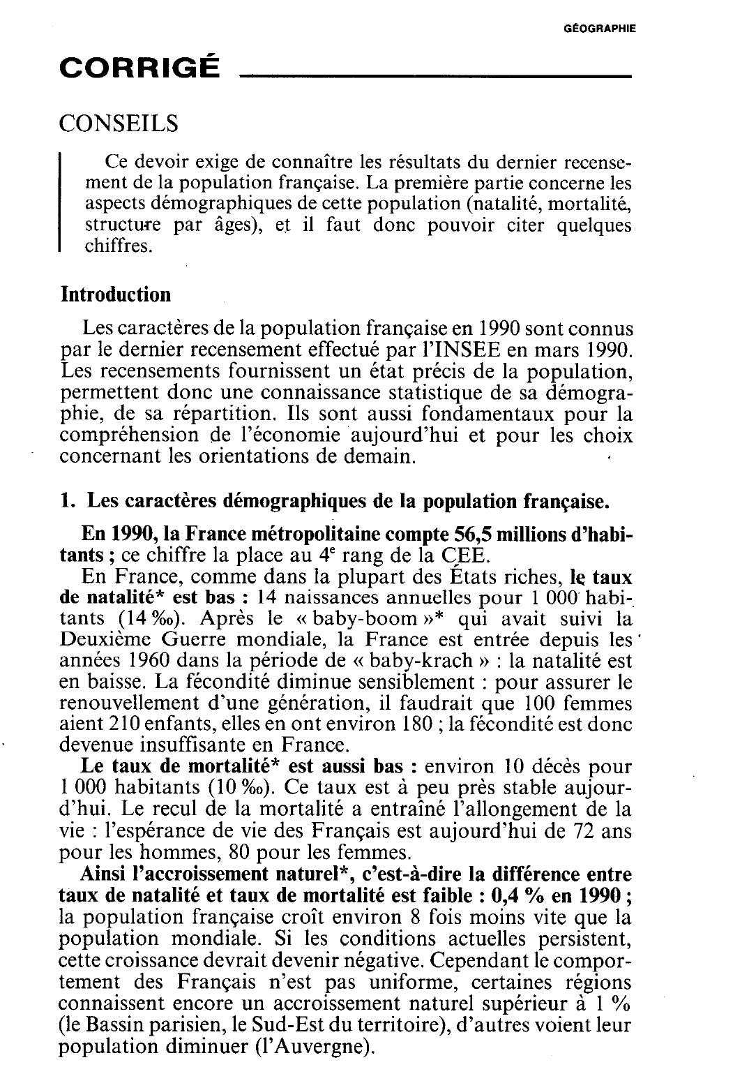 Prévisualisation du document La population française en 1990 (histoire)