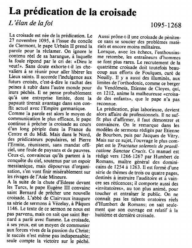 Prévisualisation du document La prédication de la croisadeL'élan de la foi.