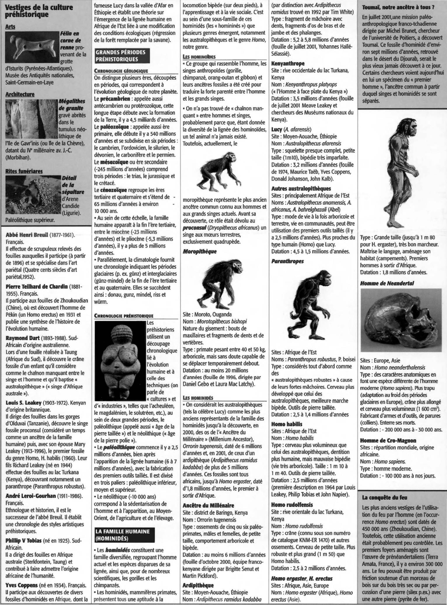 Prévisualisation du document La préhistoire Grandes étapes de l'évolution humaine