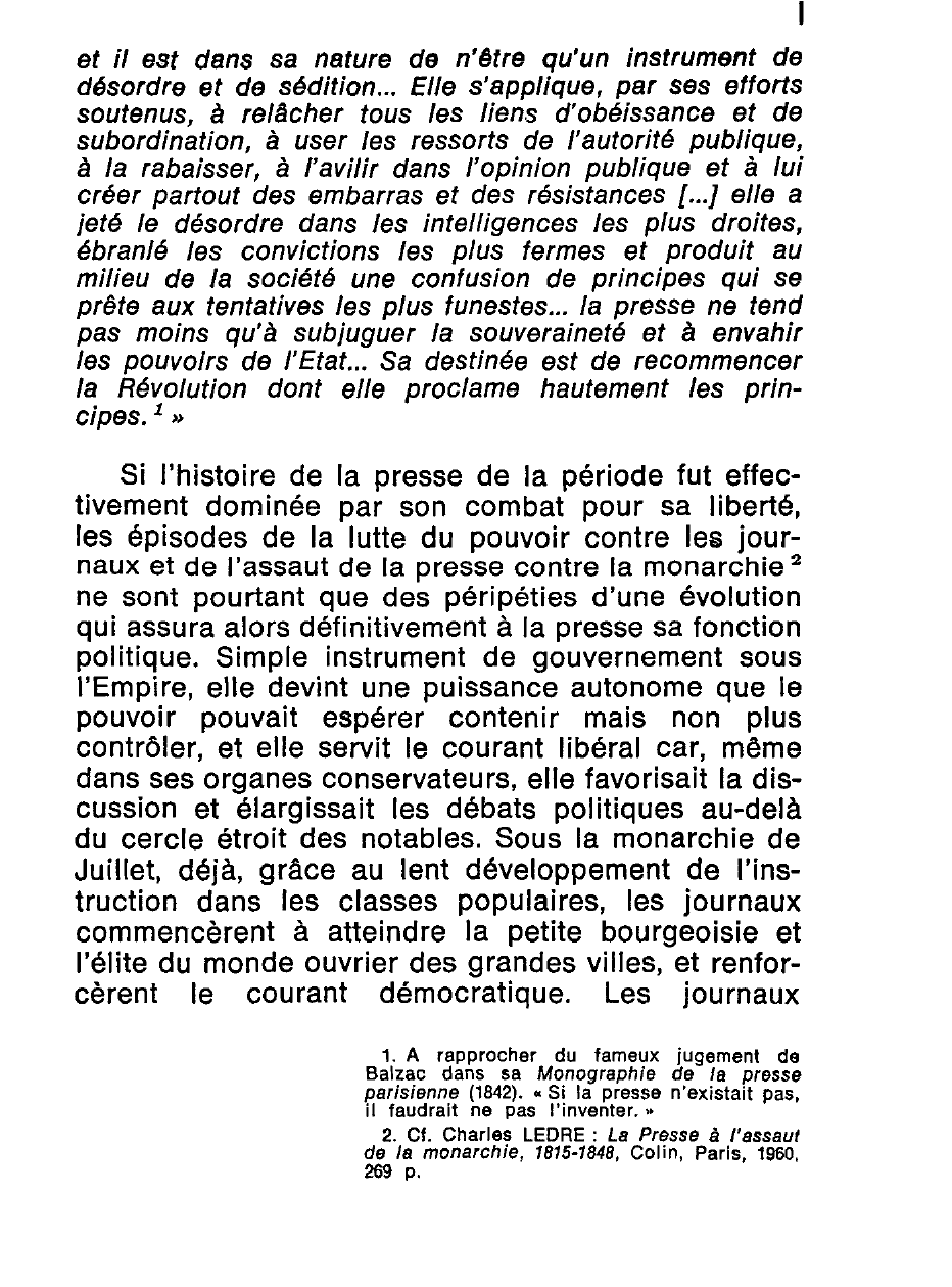 Prévisualisation du document LA PRESSE DE LA MONARCHIE CONSTITUTIONNELLE