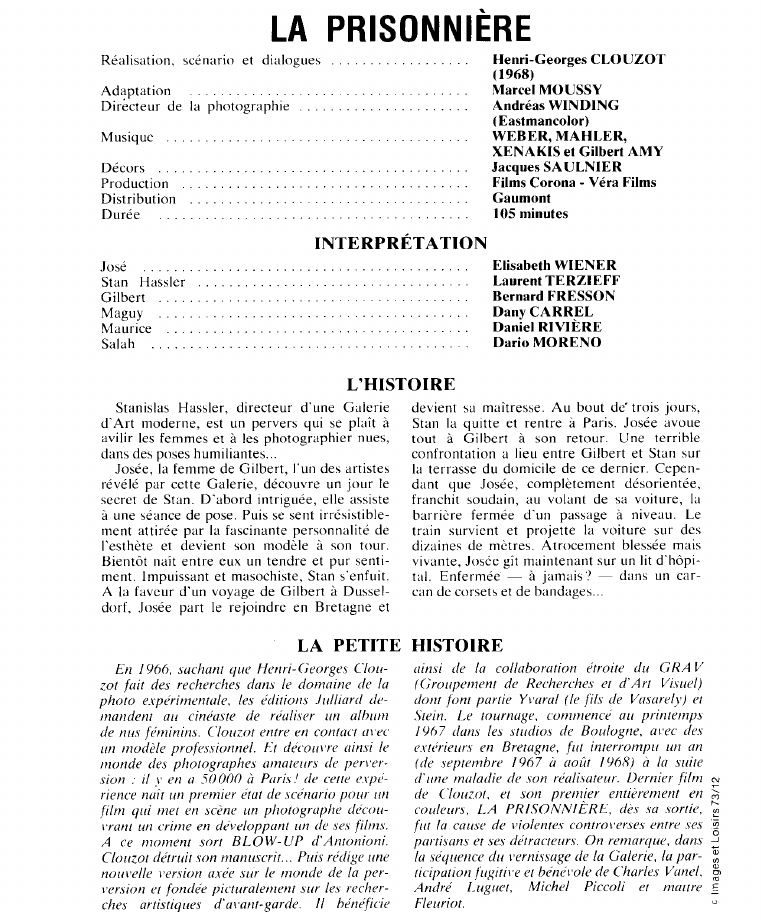 Prévisualisation du document LA PRISONNIÈRE