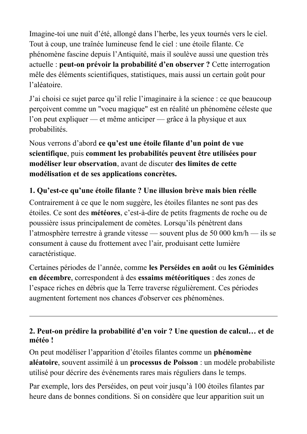 Prévisualisation du document La probabilité de voir une étoile filante