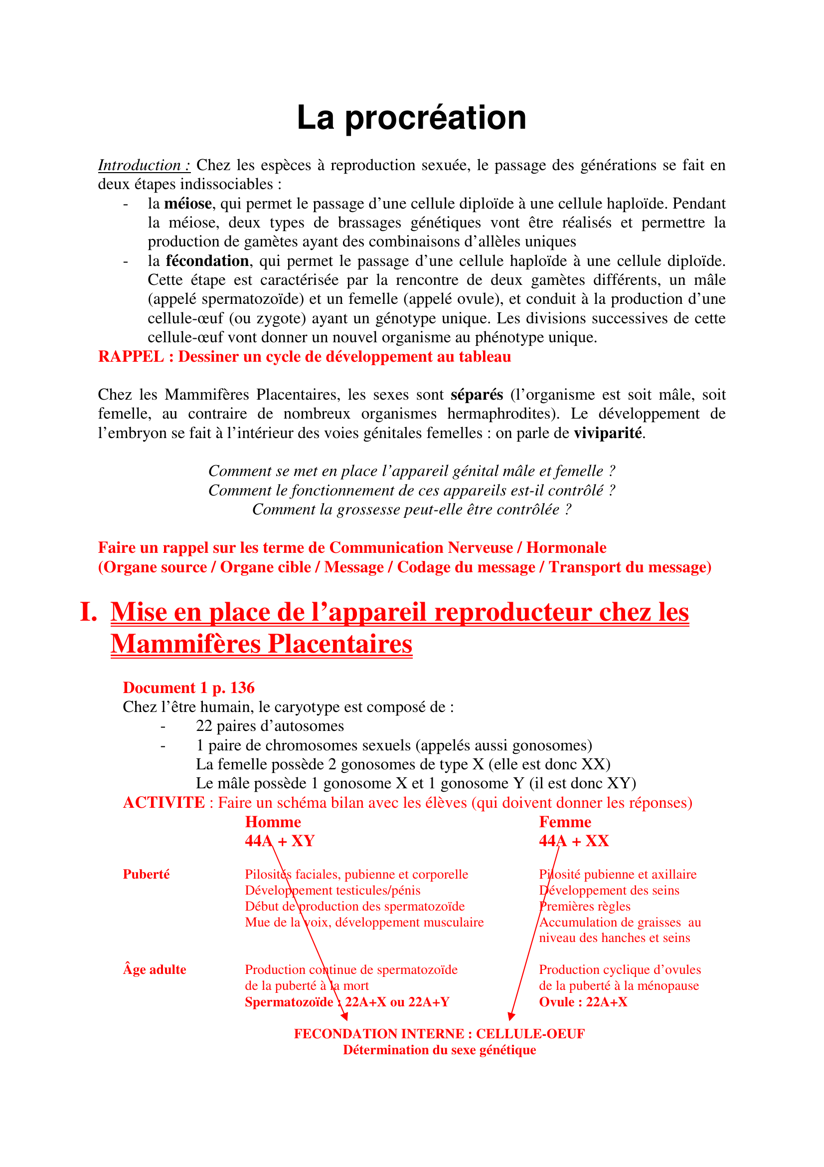 Prévisualisation du document La procréation