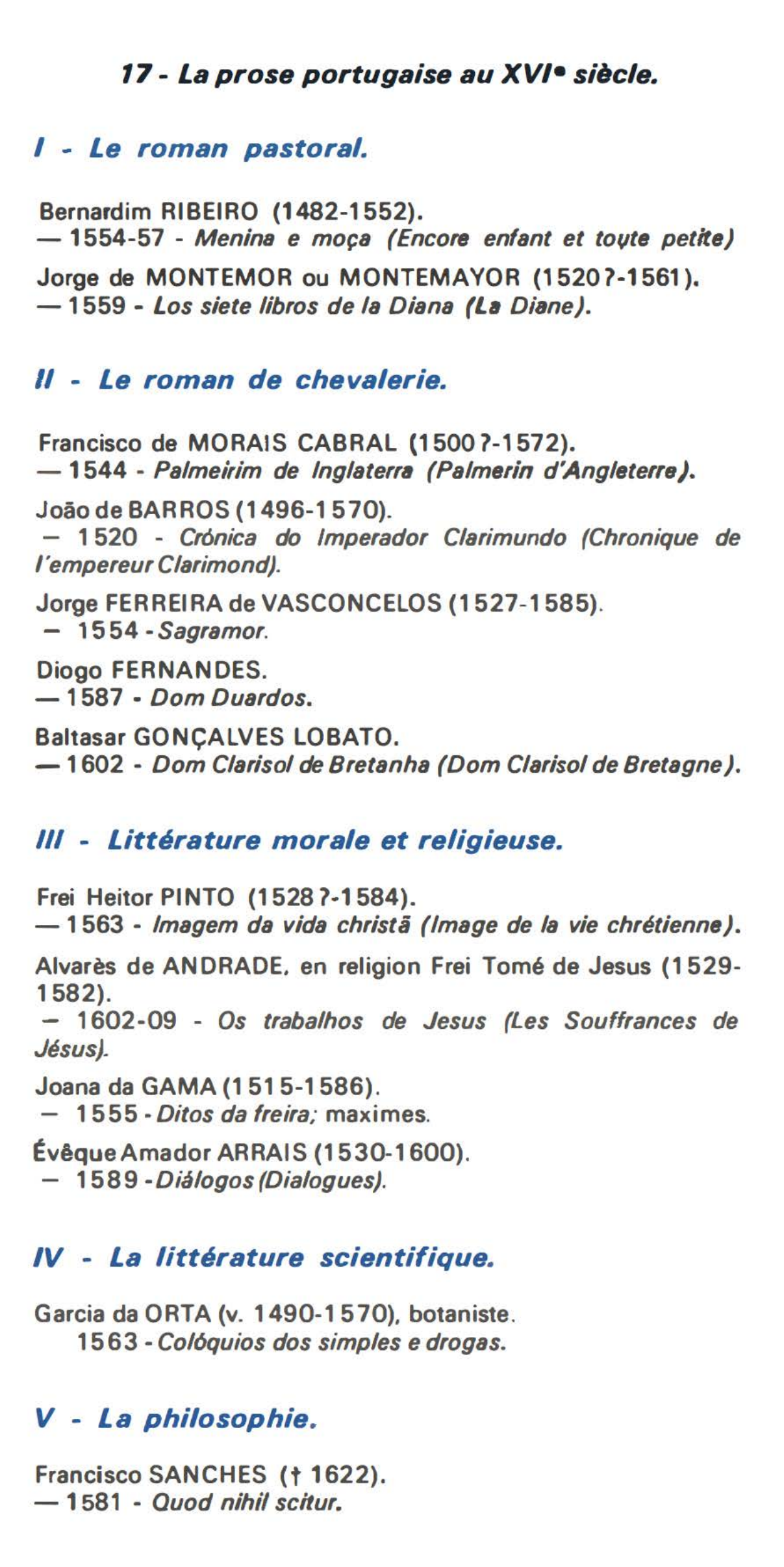Prévisualisation du document La prose portugaise au XVIe siècle.