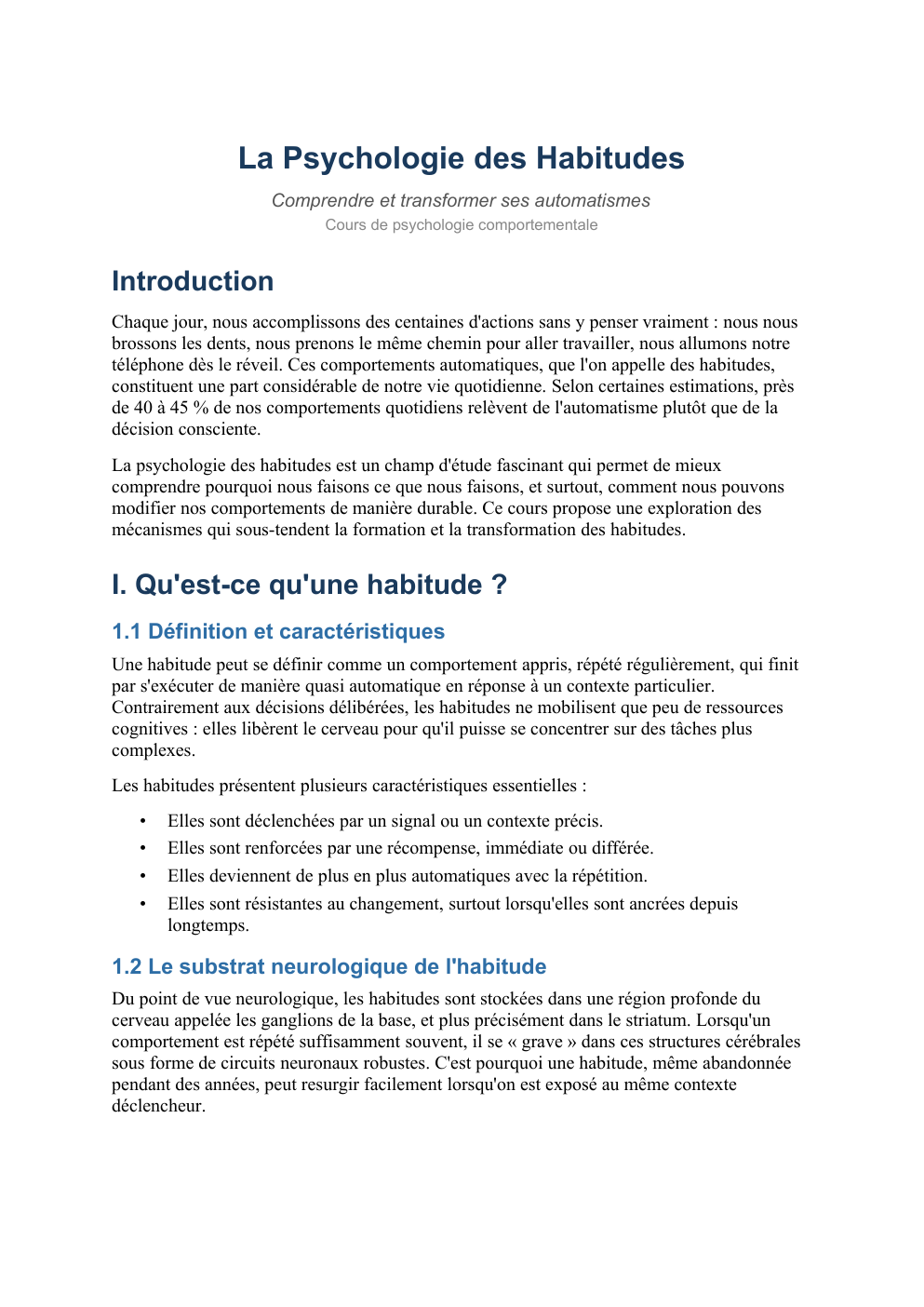 Prévisualisation du document La Psychologie des Habitudes