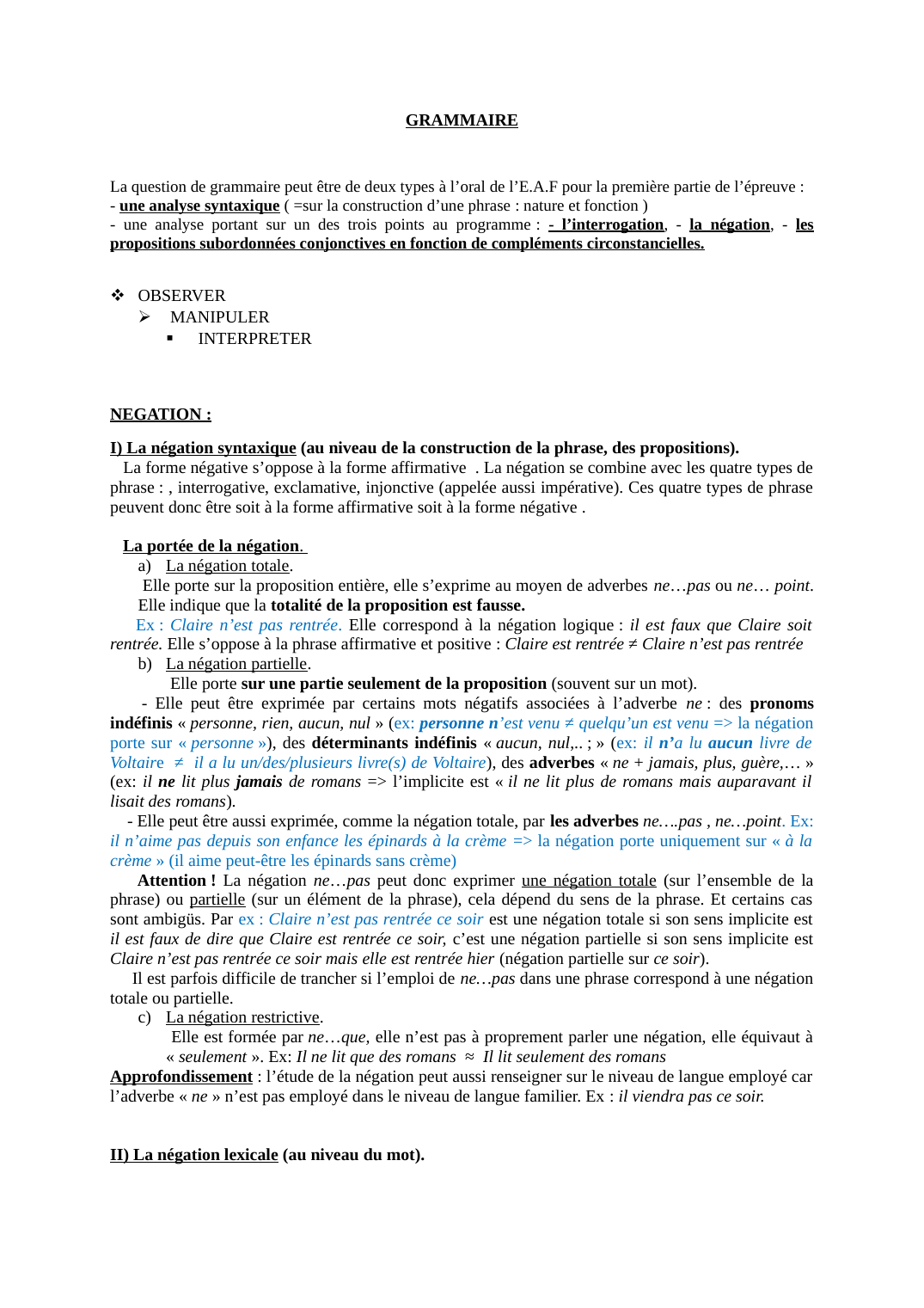 Prévisualisation du document La question de grammaire à l’oral de l’E.A.F.