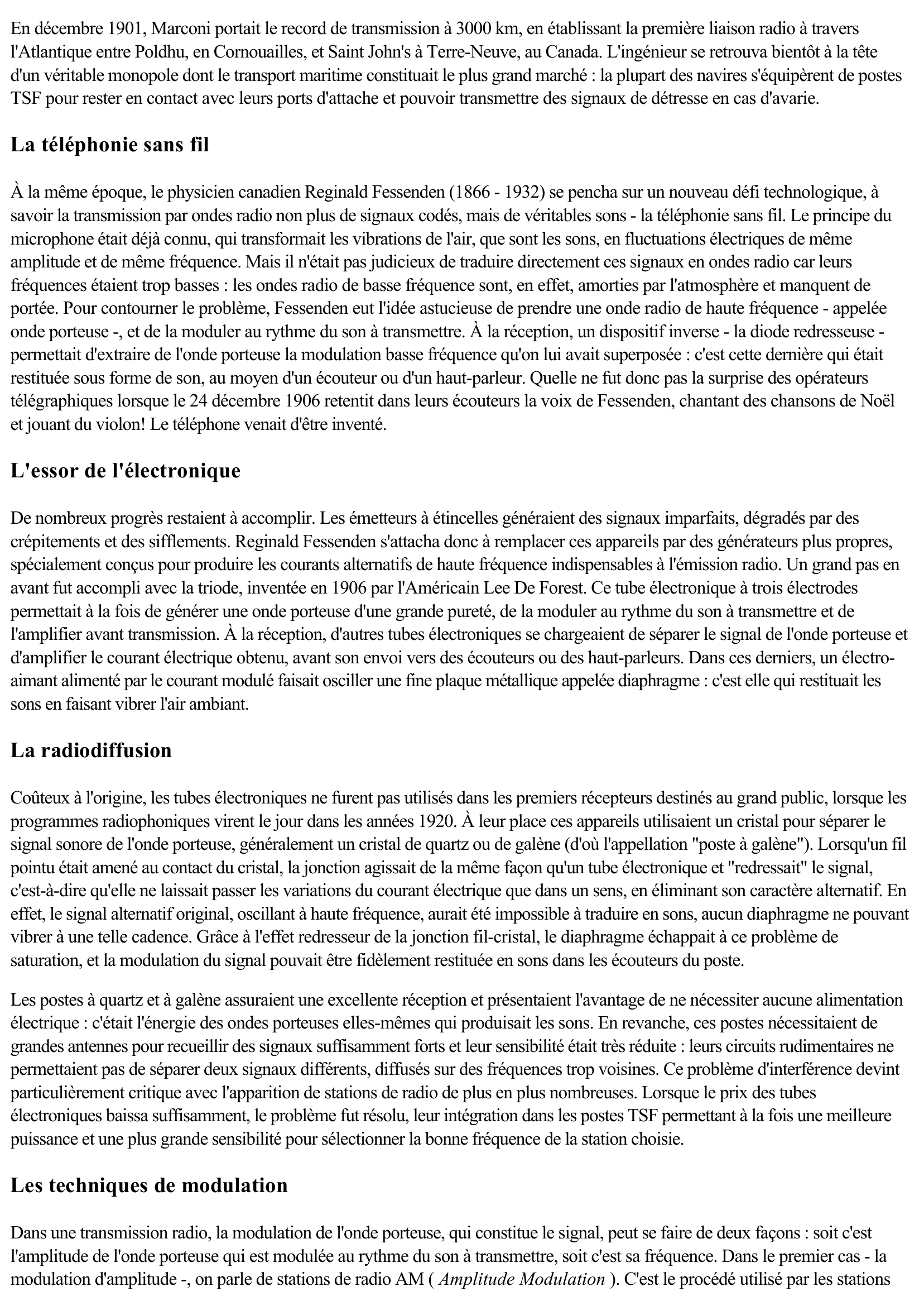 Prévisualisation du document La radio (Sciences & Techniques)