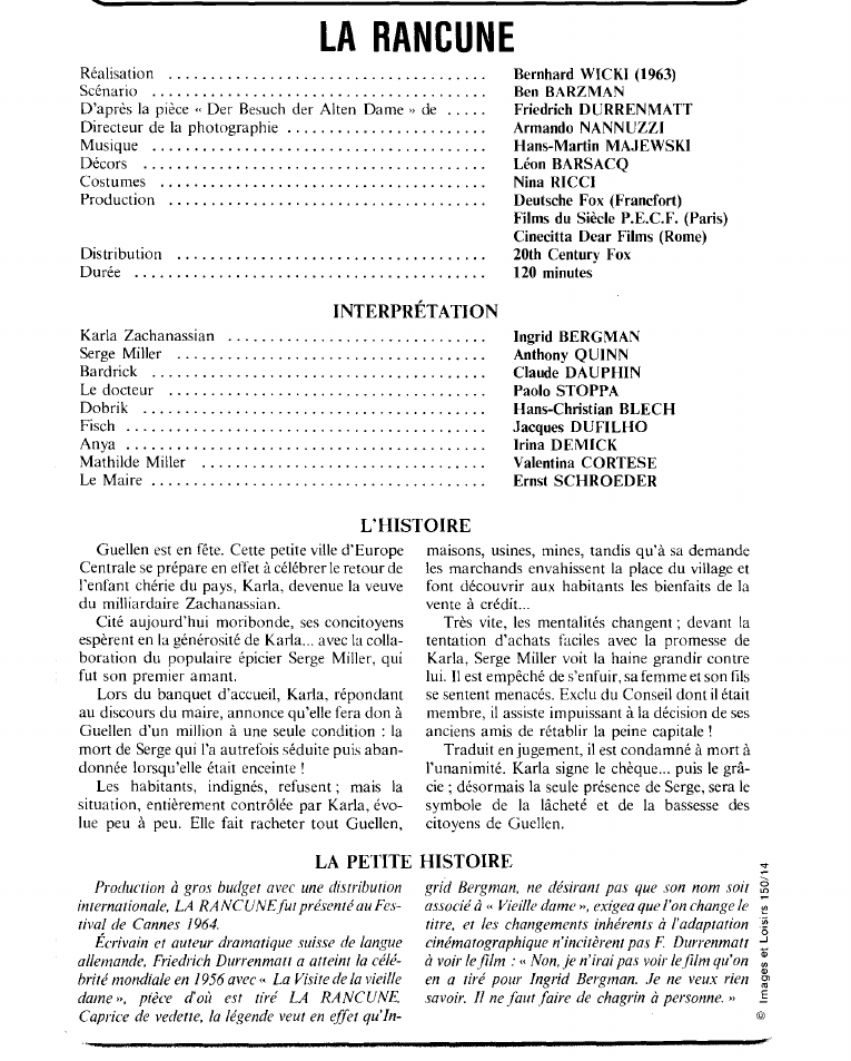 Prévisualisation du document LA RANCUNE