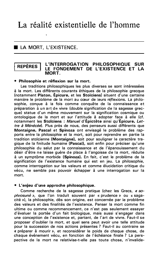 Prévisualisation du document La réalité existentielle de l'homme