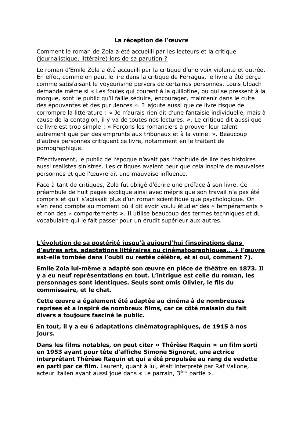 Prévisualisation du document La réception de Thérèse Raquin