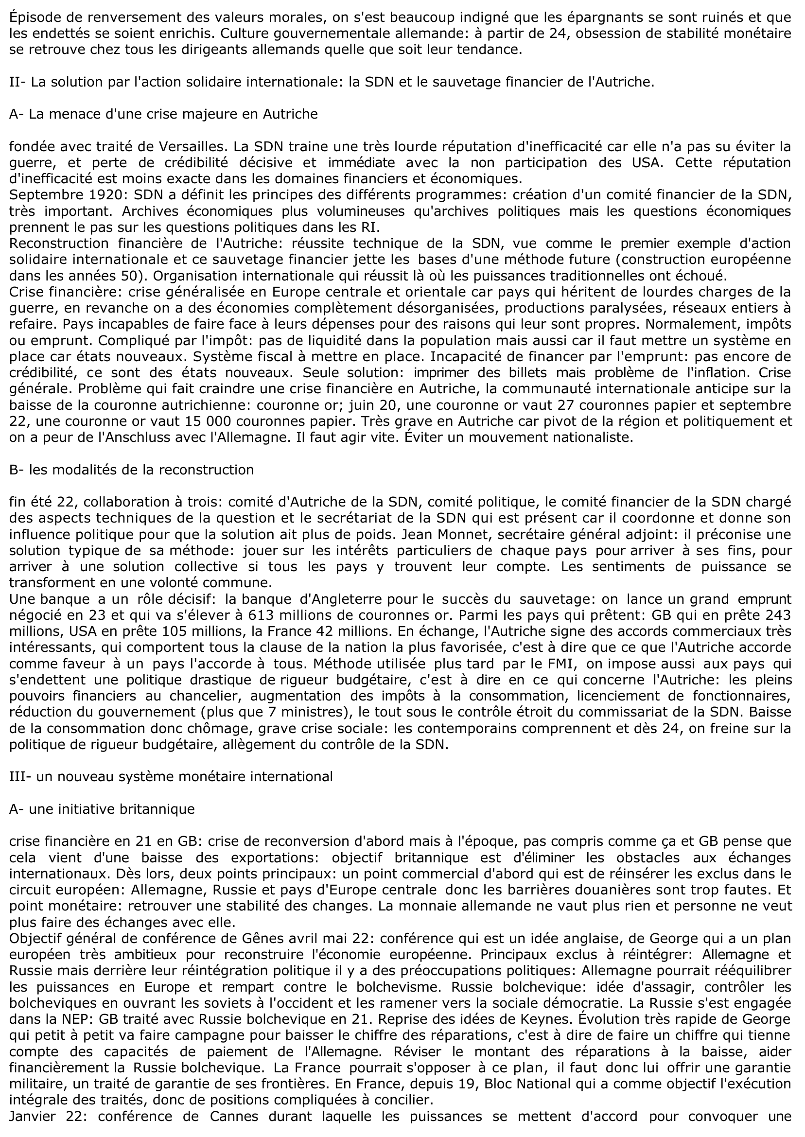 Prévisualisation du document La reconstruction économique et financière de l'Europe dans les années 1920 (économie)