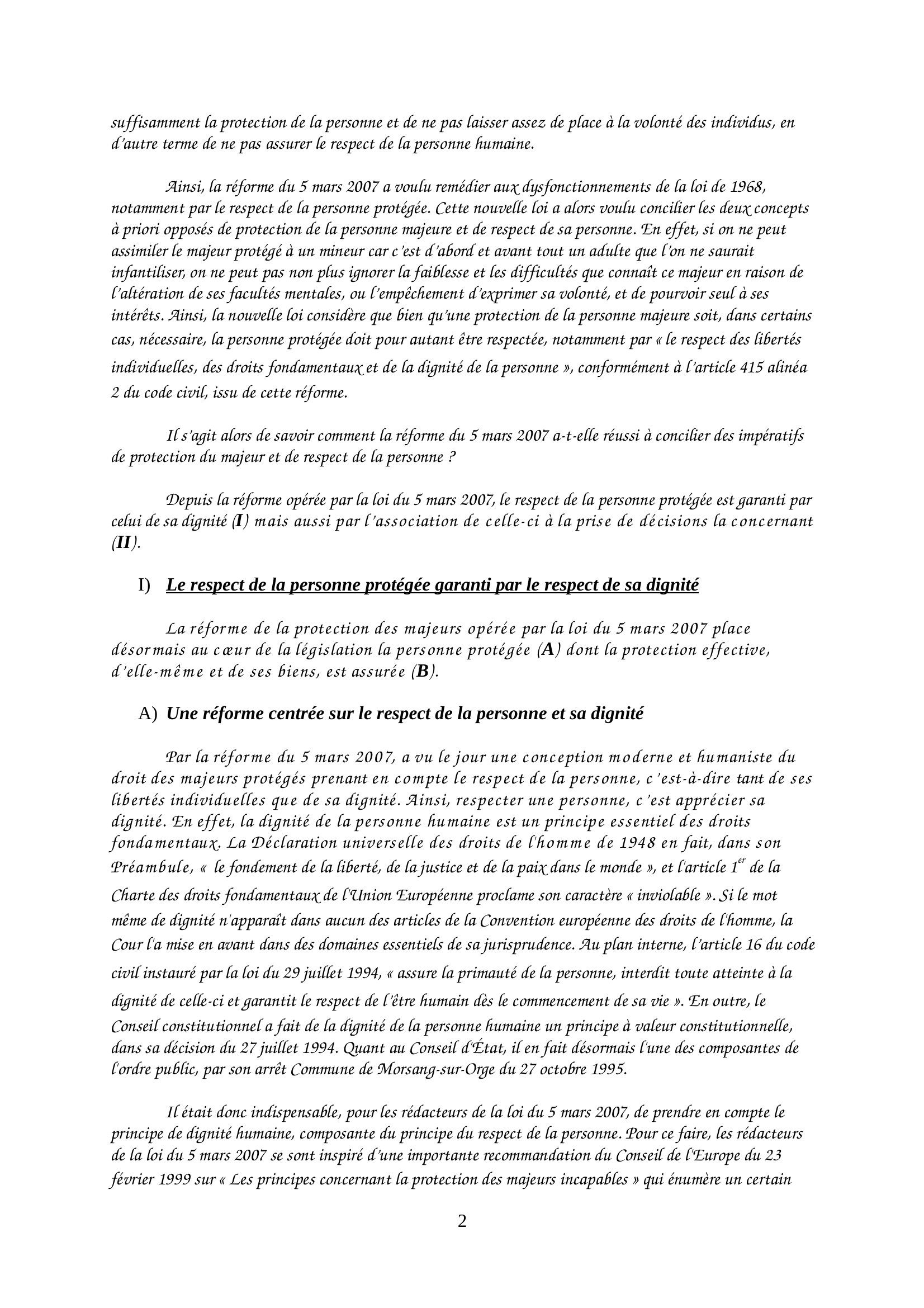 Prévisualisation du document La réforme de la protection des majeurs et le respect de la personne