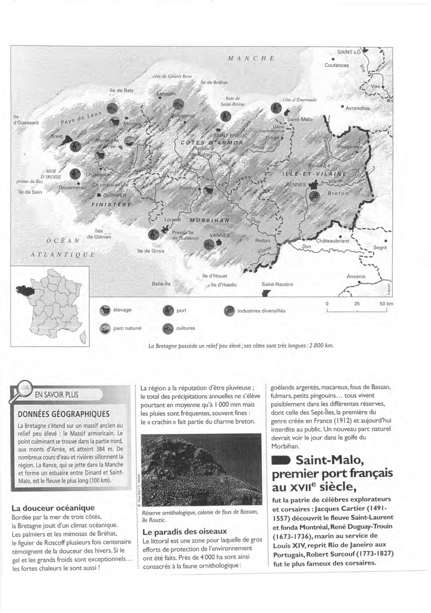 Prévisualisation du document La région BRETAGNE (carte, géographie)
