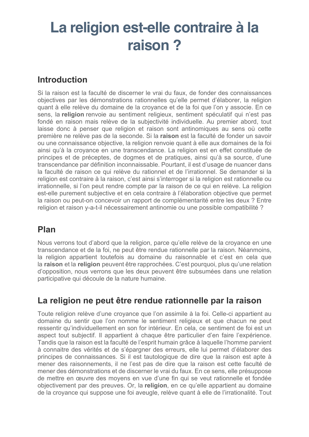 Prévisualisation du document La religion est-elle contraire à la raison ?