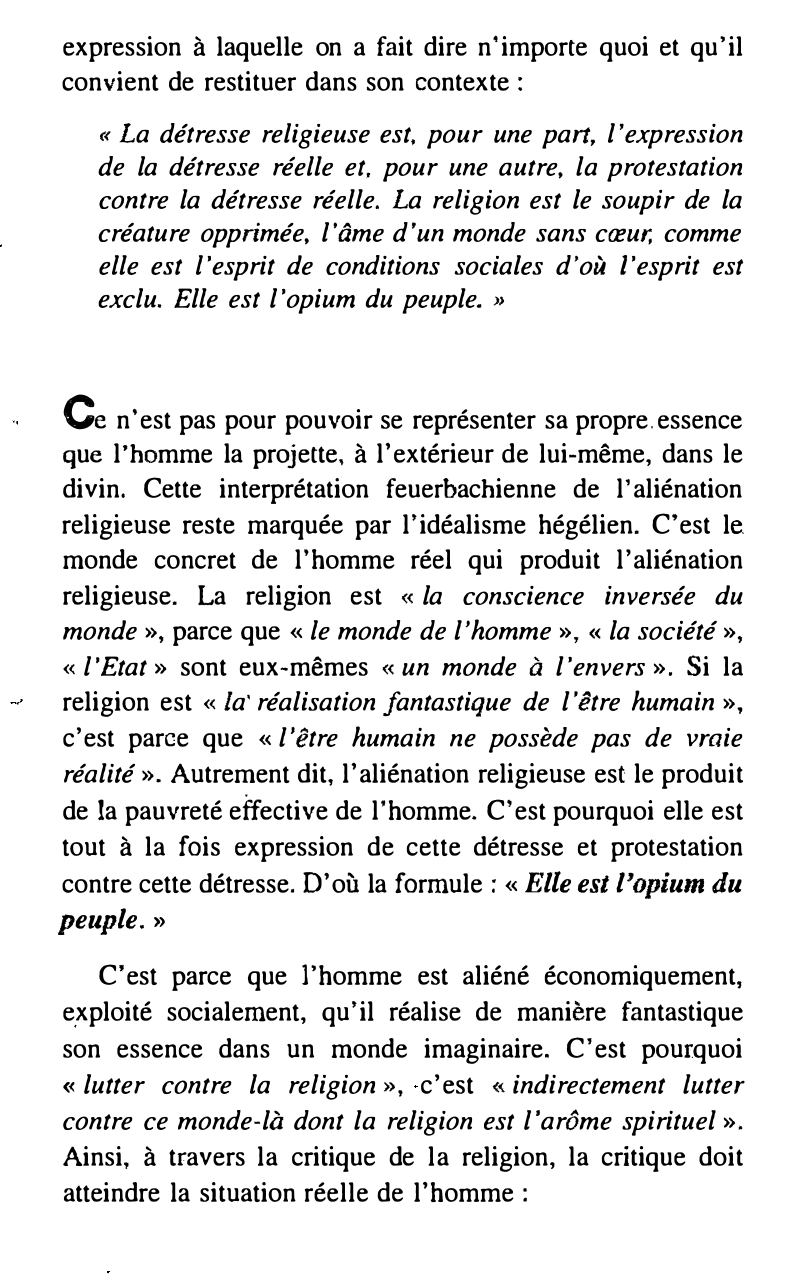 Prévisualisation du document La religion est l'opium du peuple... Marx. Commentez cette citation.
