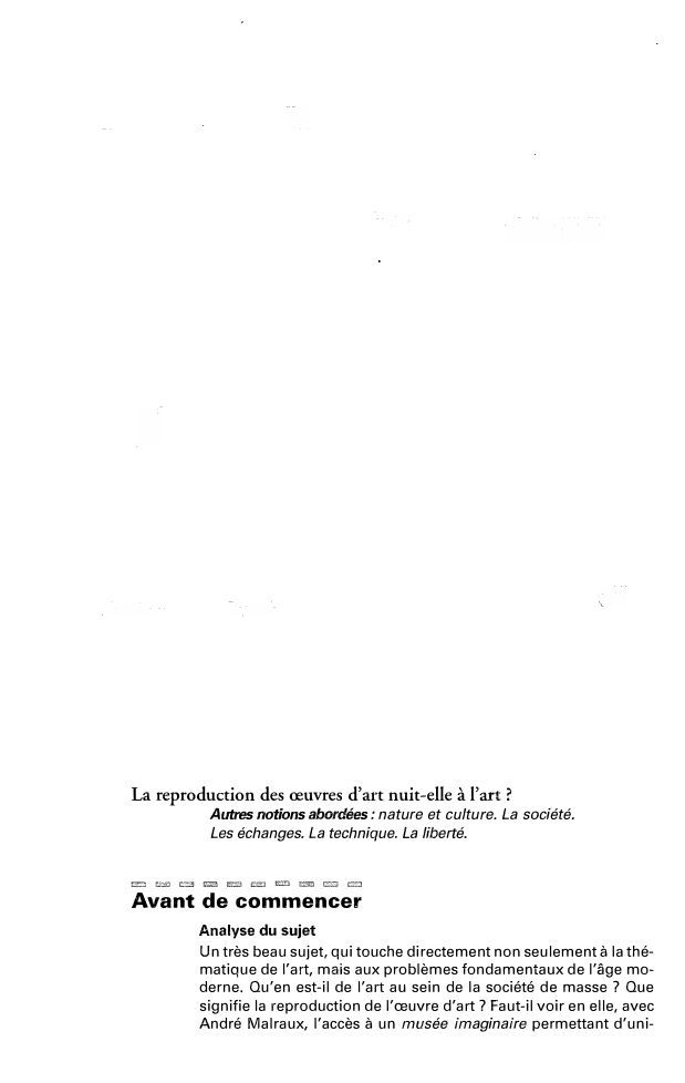 Prévisualisation du document La reproduction des œuvres d'art nuit-elle à l'art ?

Autres notions abordées: nature et culture. La société.
Les échanges. La...