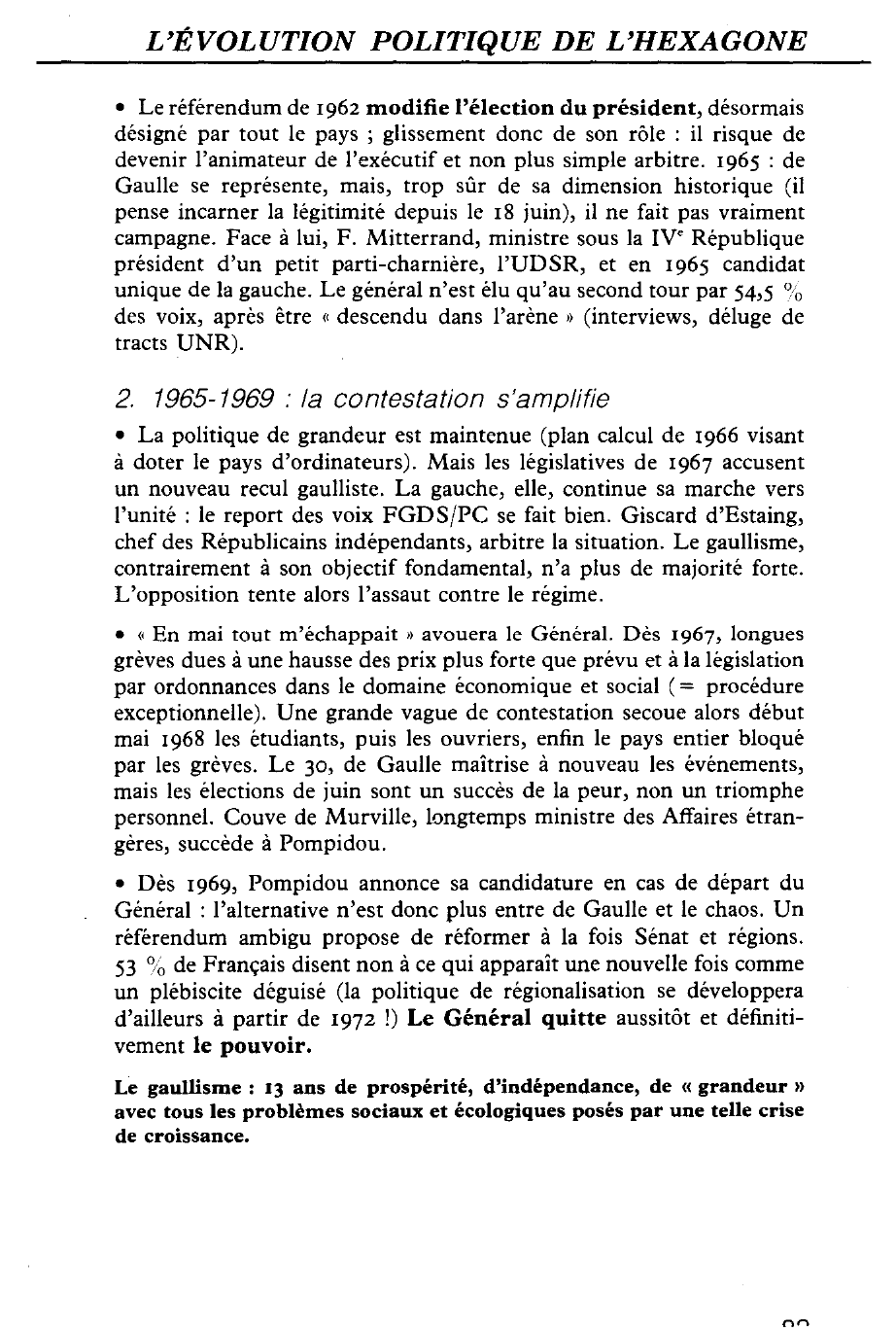 Prévisualisation du document LA REPUBLIOUE GAULLIENNE (1962-1969) - HISTOIRE