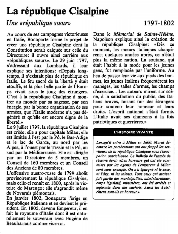Prévisualisation du document La république CisalpineUne «république soeur».