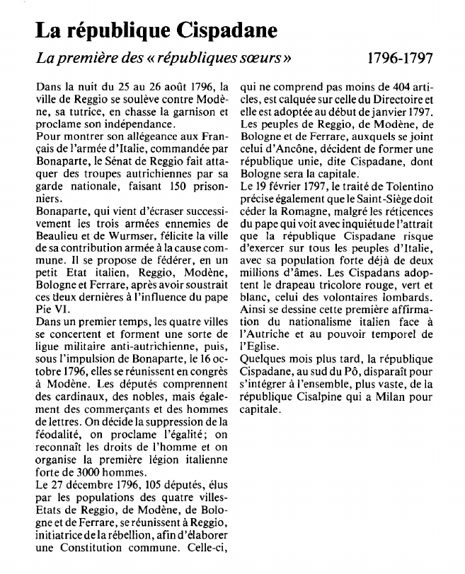 Prévisualisation du document La république CispadaneLa première des «républiques soeurs».