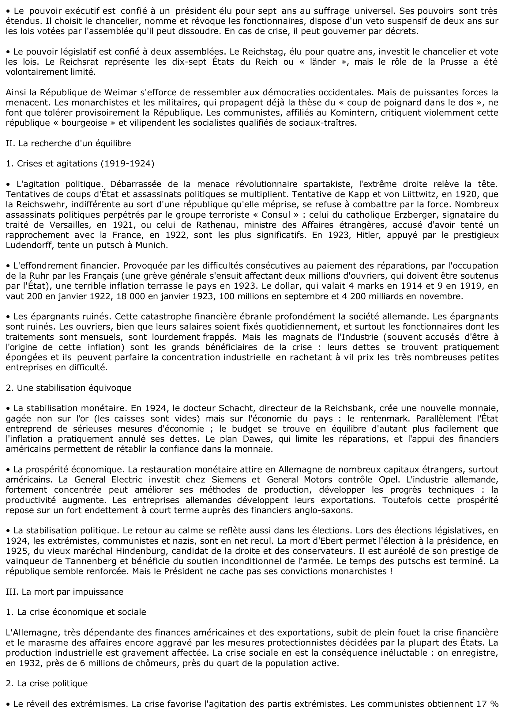 Prévisualisation du document LA RÉPUBLIQUE DE WEIMAR