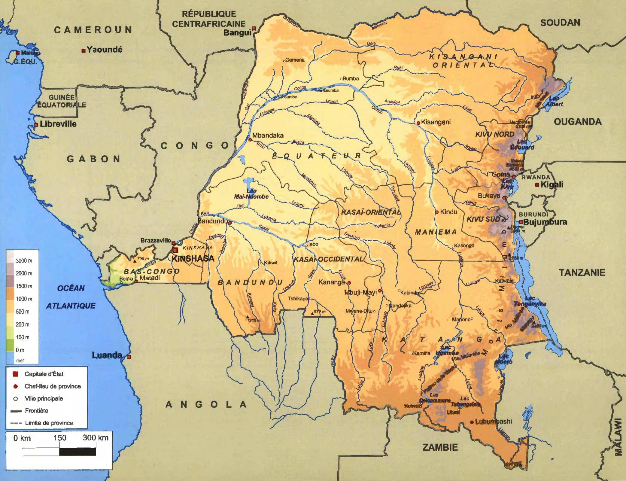 Prévisualisation du document LA REPUBLIQUE DEMOCRATIQUE DU CONGO (carte, population, administration, géographie)  ?