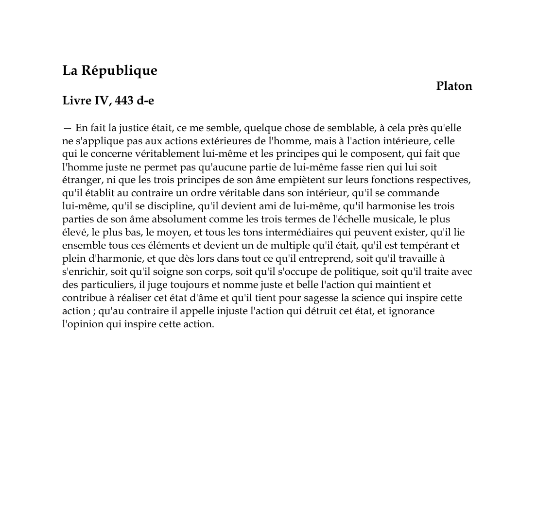 Prévisualisation du document La RépubliquePlatonLivre IV, 443 d-e-- En fait la justice était,