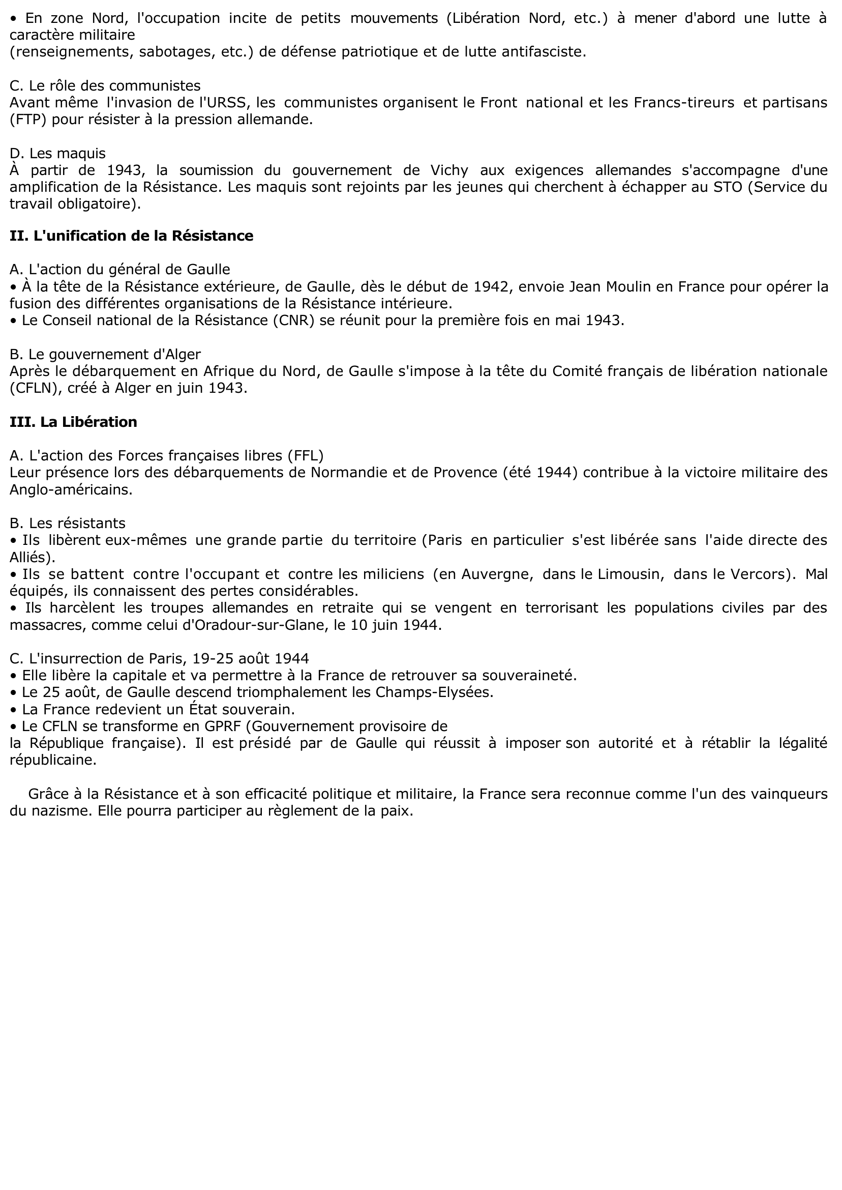 Prévisualisation du document La Résistance française (1940-1944) - Bilan