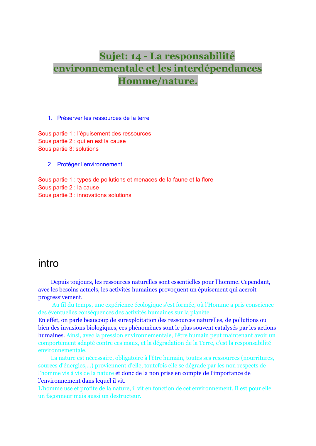 Prévisualisation du document La responsabilité environnementale et les interdépendances Homme/nature.