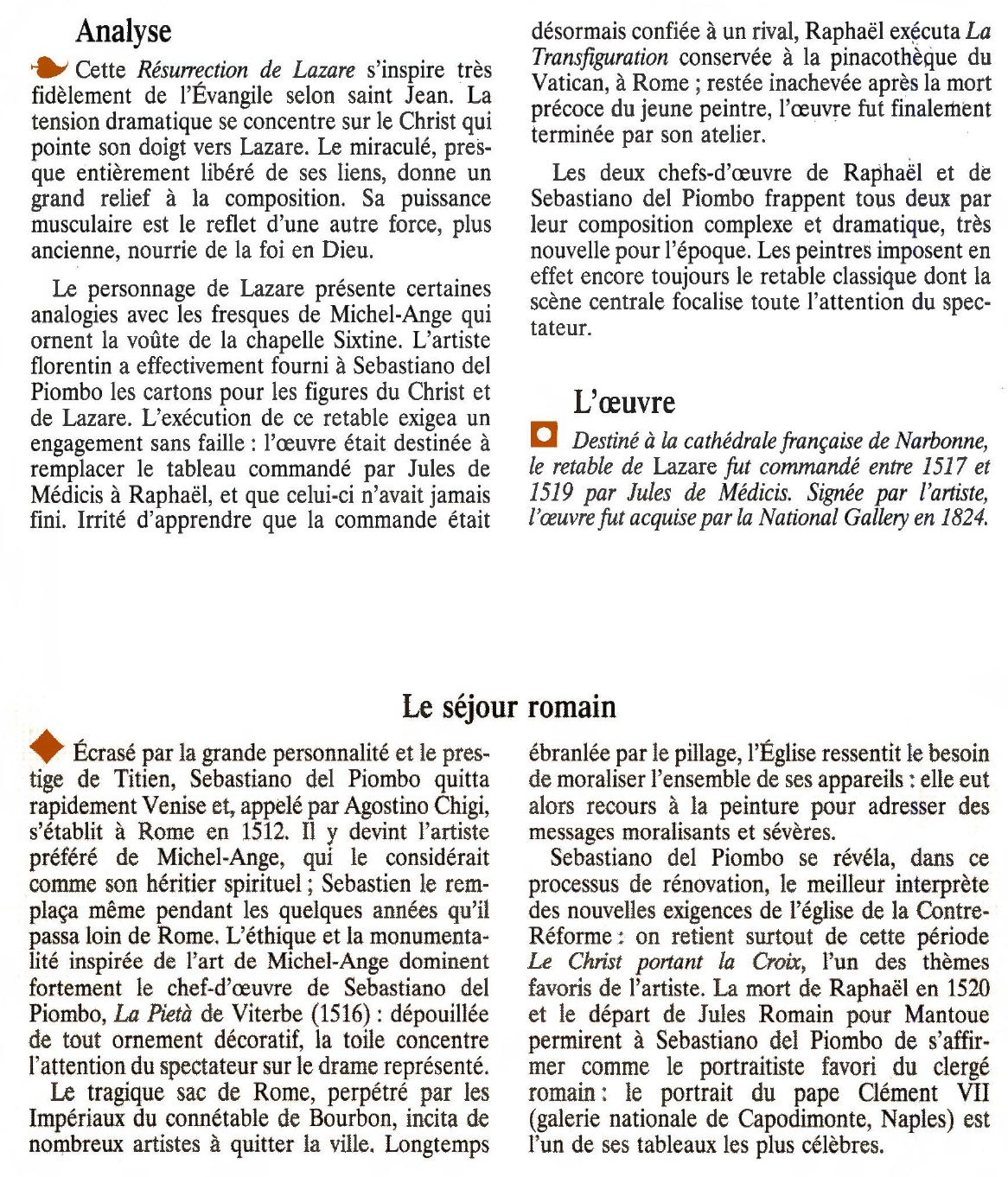 Prévisualisation du document LA RÉSURRECTION DE LAZARE de de Sebastiano del Piombo