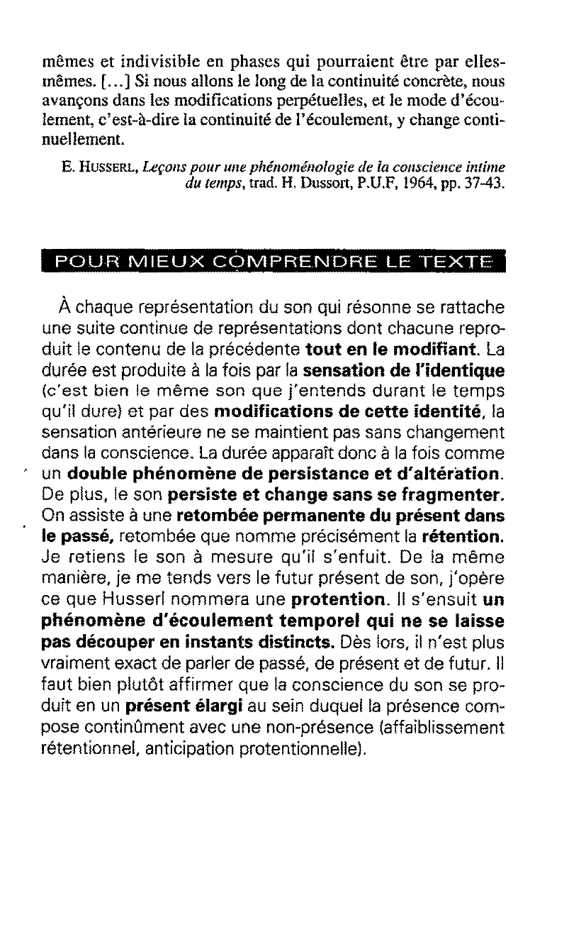 Prévisualisation du document La rétention comme phénomène de la durée chez E. HUSSERL