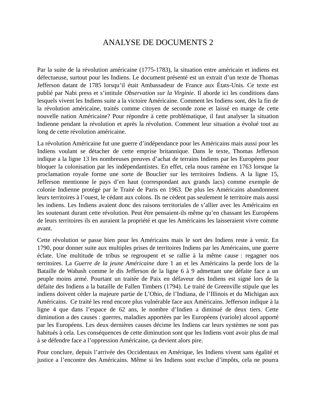 Prévisualisation du document La Révolution Américaine - ANALYSE DE DOCUMENTS