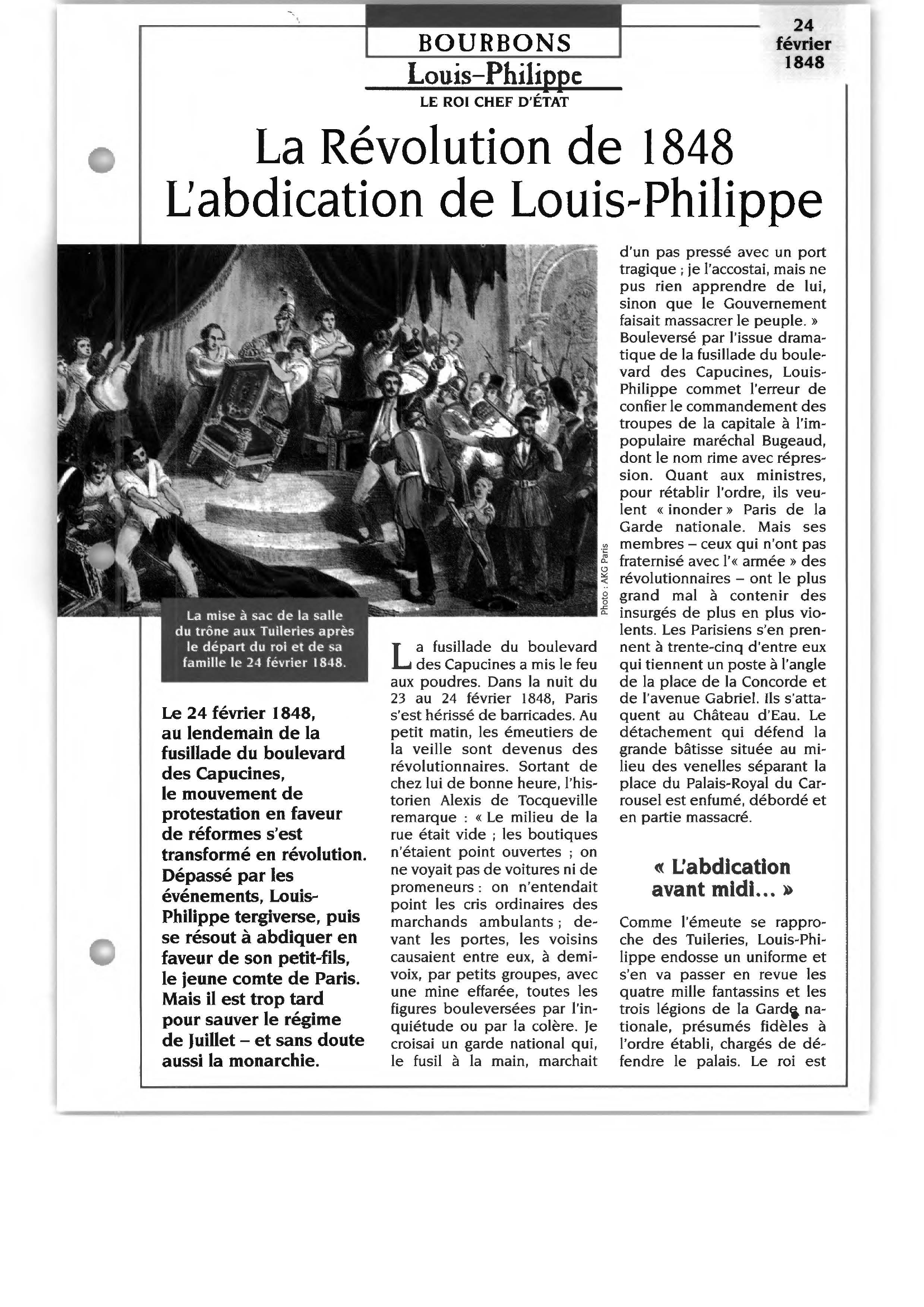Prévisualisation du document LA RÉVOLUTION DE 1848 EN FRANCE: SES CAUSES