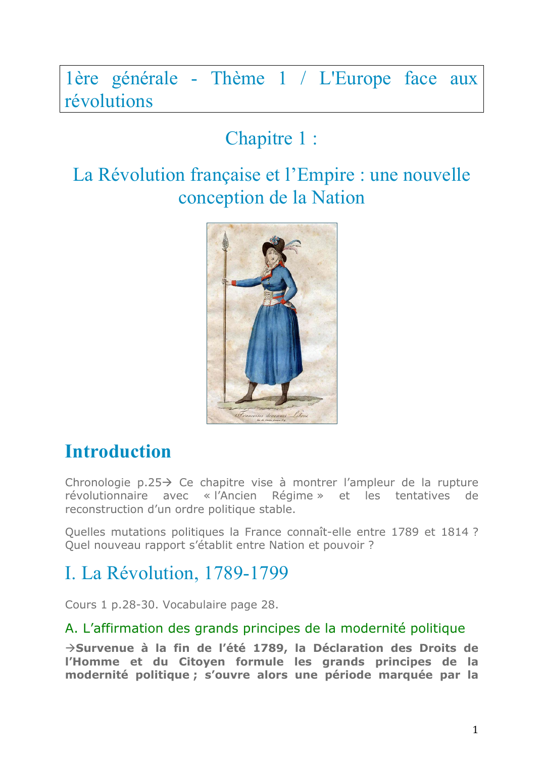 Prévisualisation du document La Révolution française et l’Empire : une nouvelle conception de la Nation